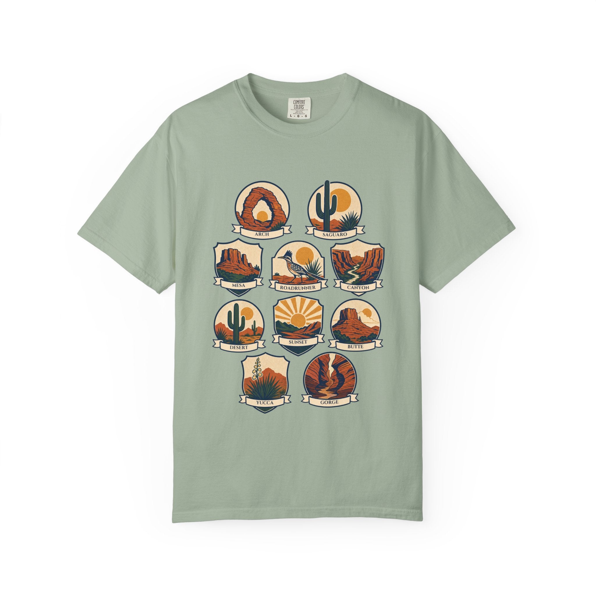 Southwest National Parks Shirt, Desert Badge Tee, Arizona Utah Hiking Gift, Retro Adventure Cactus Sweatshirt