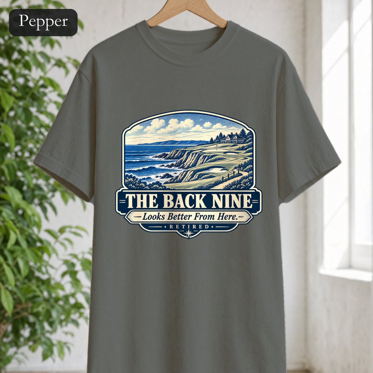 The Back Nine Shirt, Scenic Golf Coast Tee, Vintage Golf Course Graphic, Golfer Gift