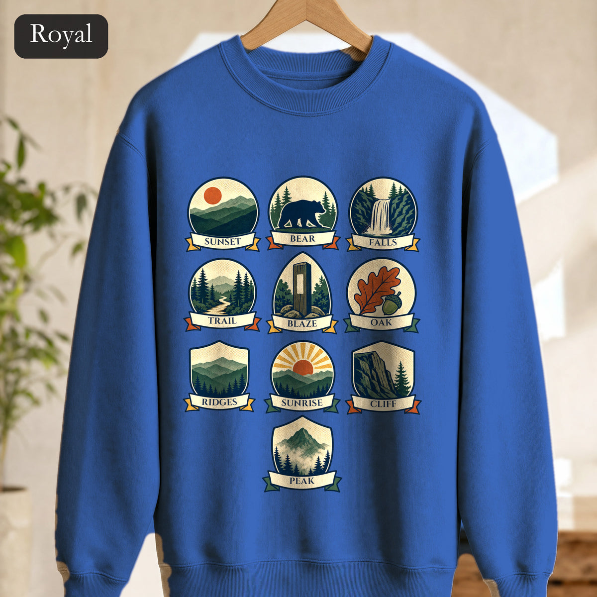 Appalachian Trail Shirt, Hiking Badge Tee, AT Thru Hiker Gift, Retro Adventure Nature Sweatshirt