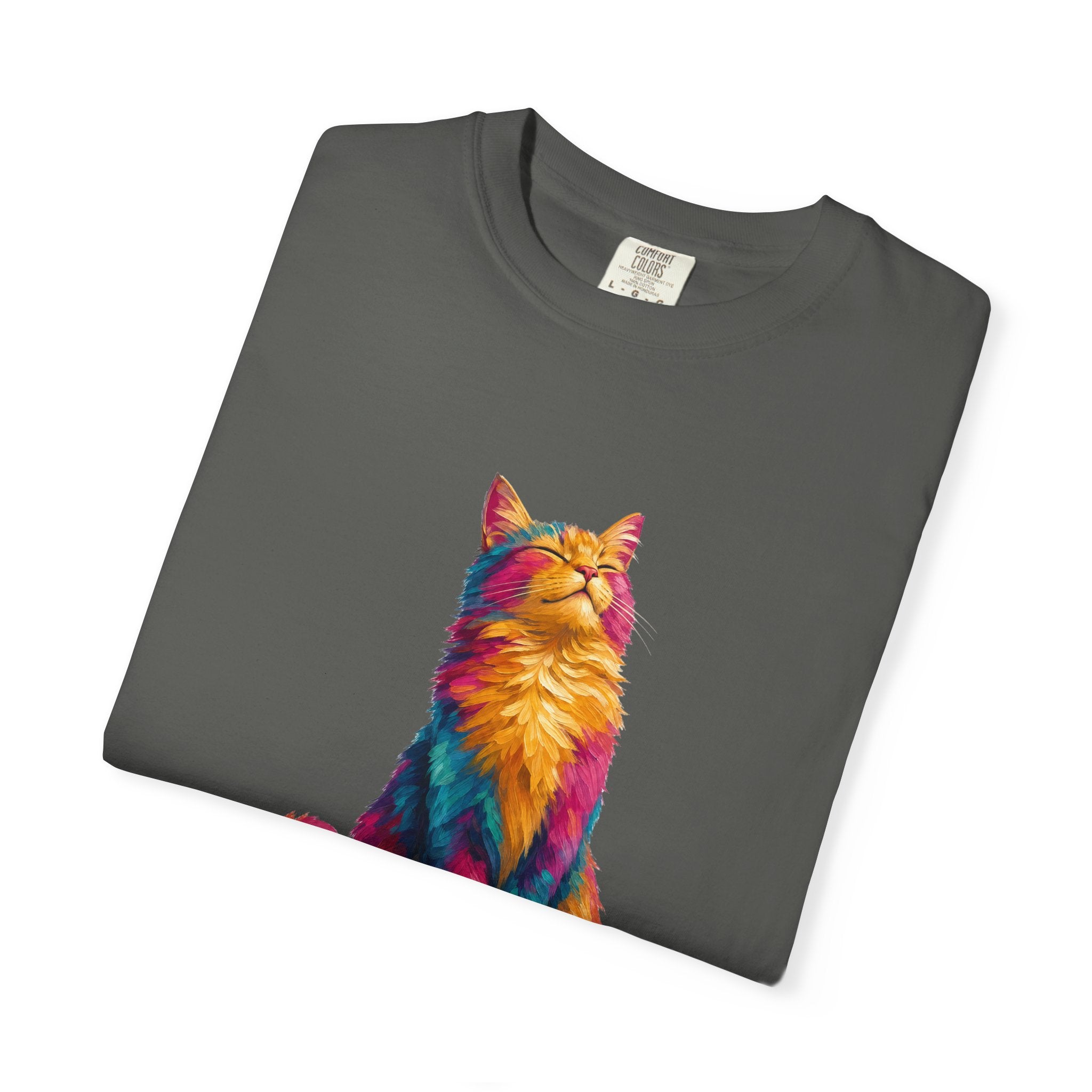 Cat Mom Shirt, Vibrant Painterly Cat Tee, Bold Cat Lover Gift, Colorful Cat Owner Sweatshirt