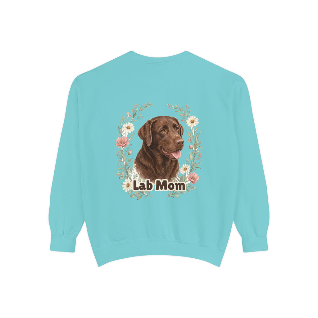 Chocolate Lab Mom Shirt, Labrador Mom Tee, Dog Mom Gift, Wildflower Dog Lover Sweatshirt, Cute Dog Owner Gift