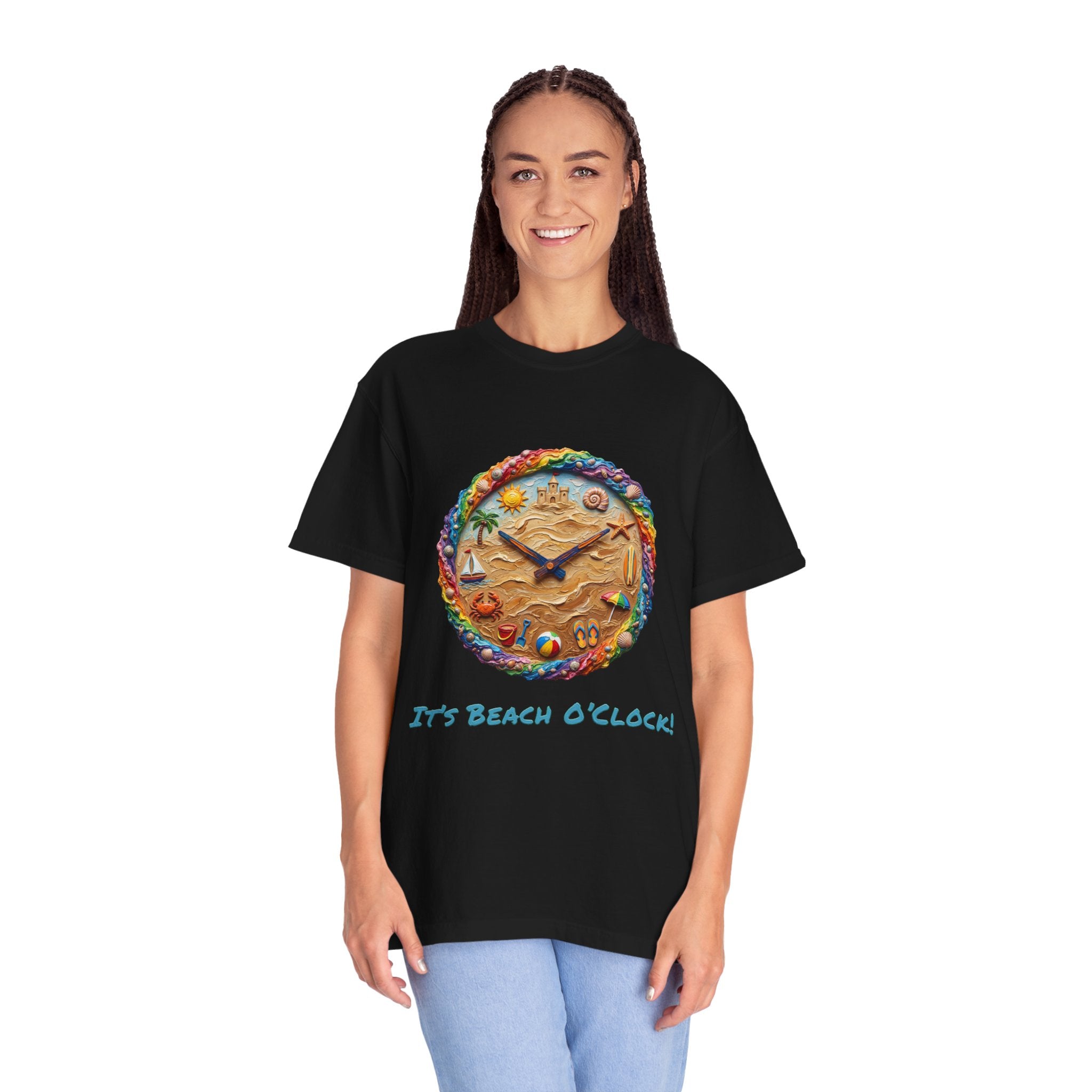 Beach Clock T-Shirt — Dreamy Coastal Art Tee