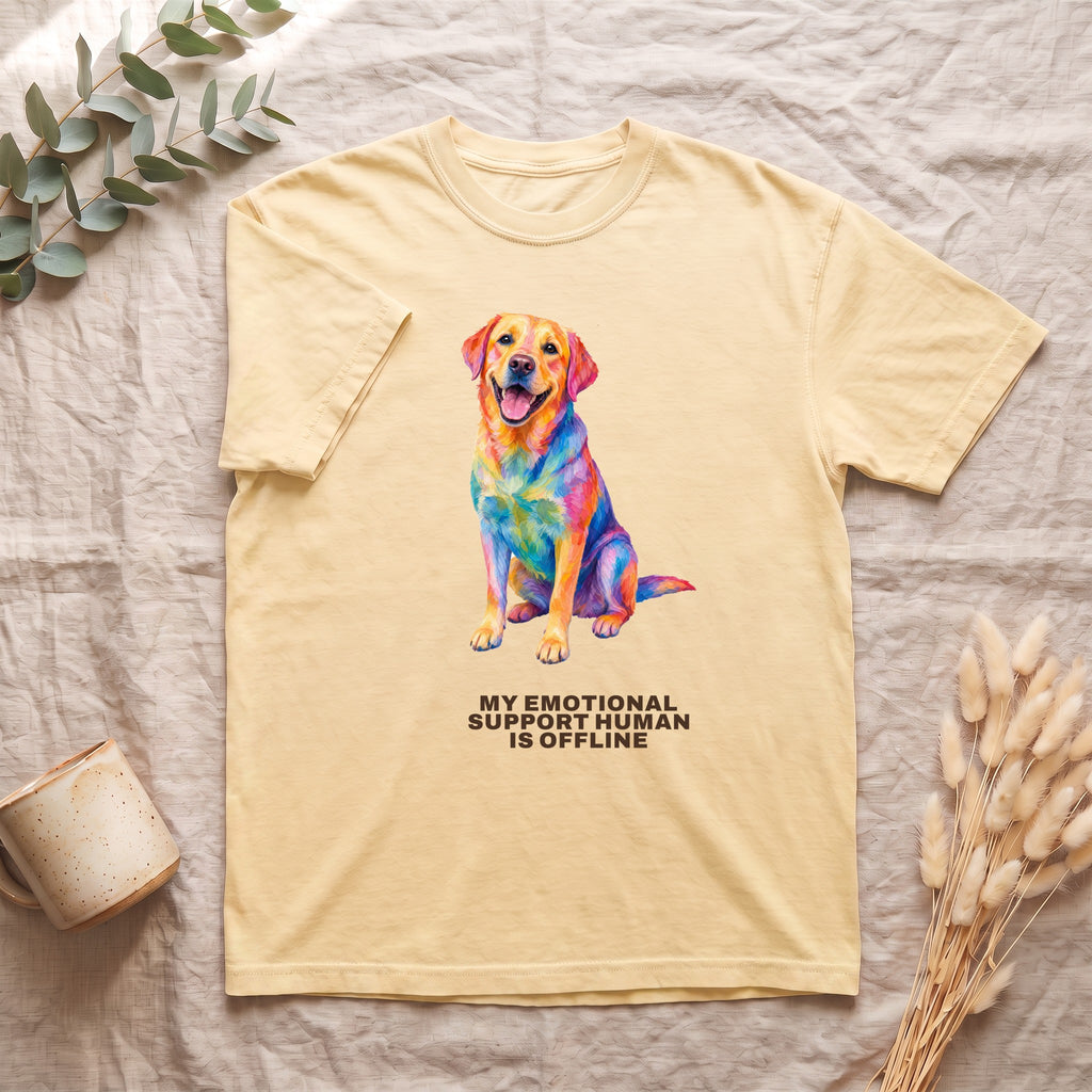 Labrador Shirt, My Emotional Support Human Is Offline Tee, Funny Lab Dog Mom Gift, Painterly Dog Lover Sweatshirt