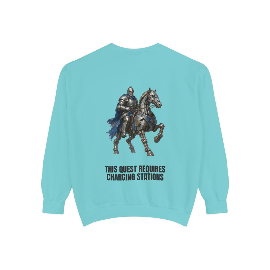 This Quest Requires Charging Stations Shirt, Knight Robot Horse Tee, Funny Gamer Tech Gift, Sci-Fi Fantasy Sweatshirt