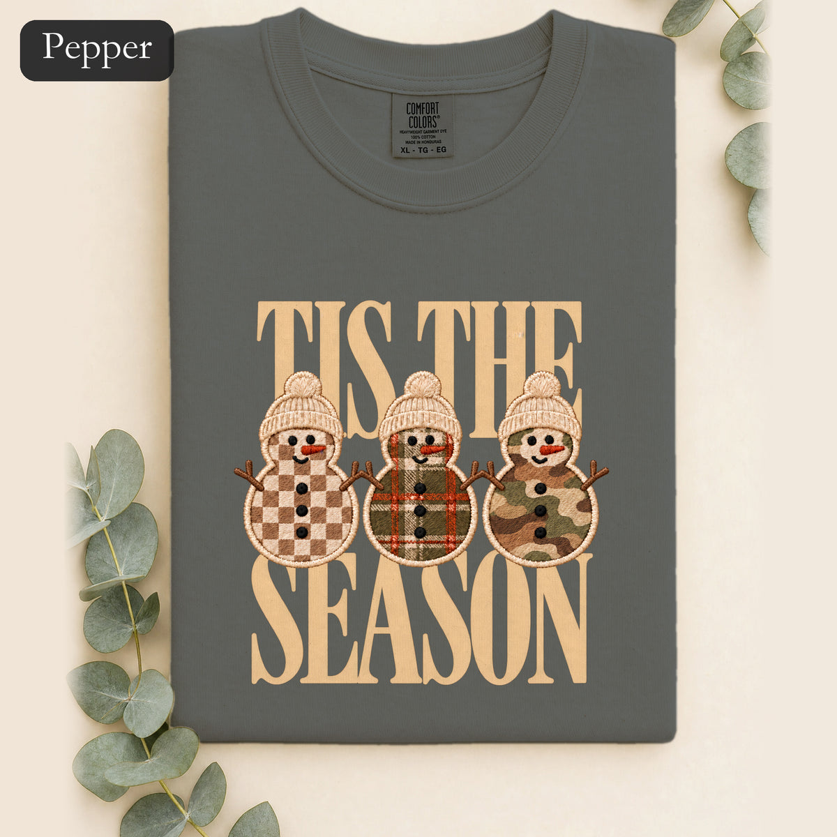 Plaid Snowmen Trio Shirt | Cozy Winter Snowman Design