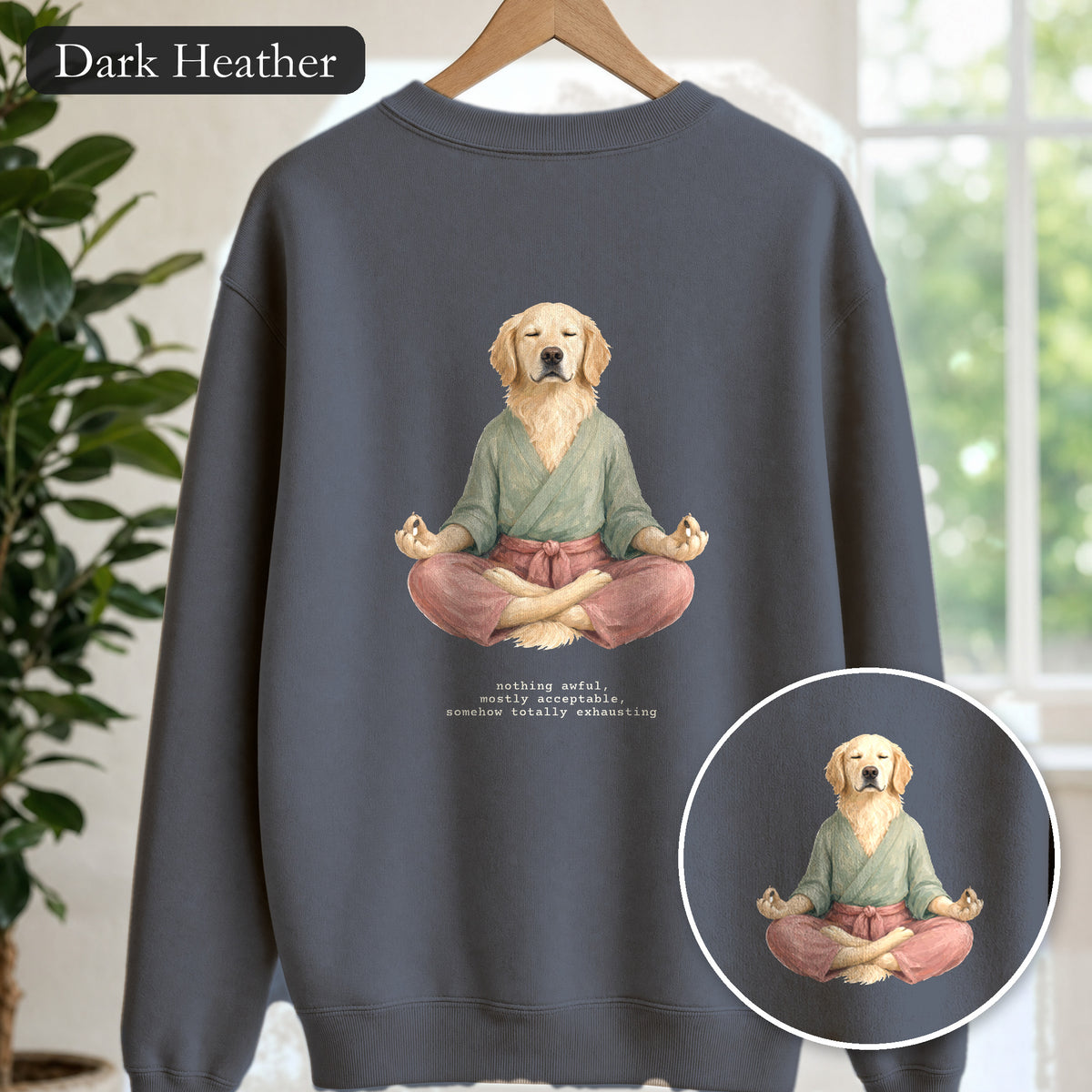 Yoga Dog Shirt, Namaste Zen Dog Tee, Funny Meditation Dog Mom Gift, Painterly Dog Lover Sweatshirt