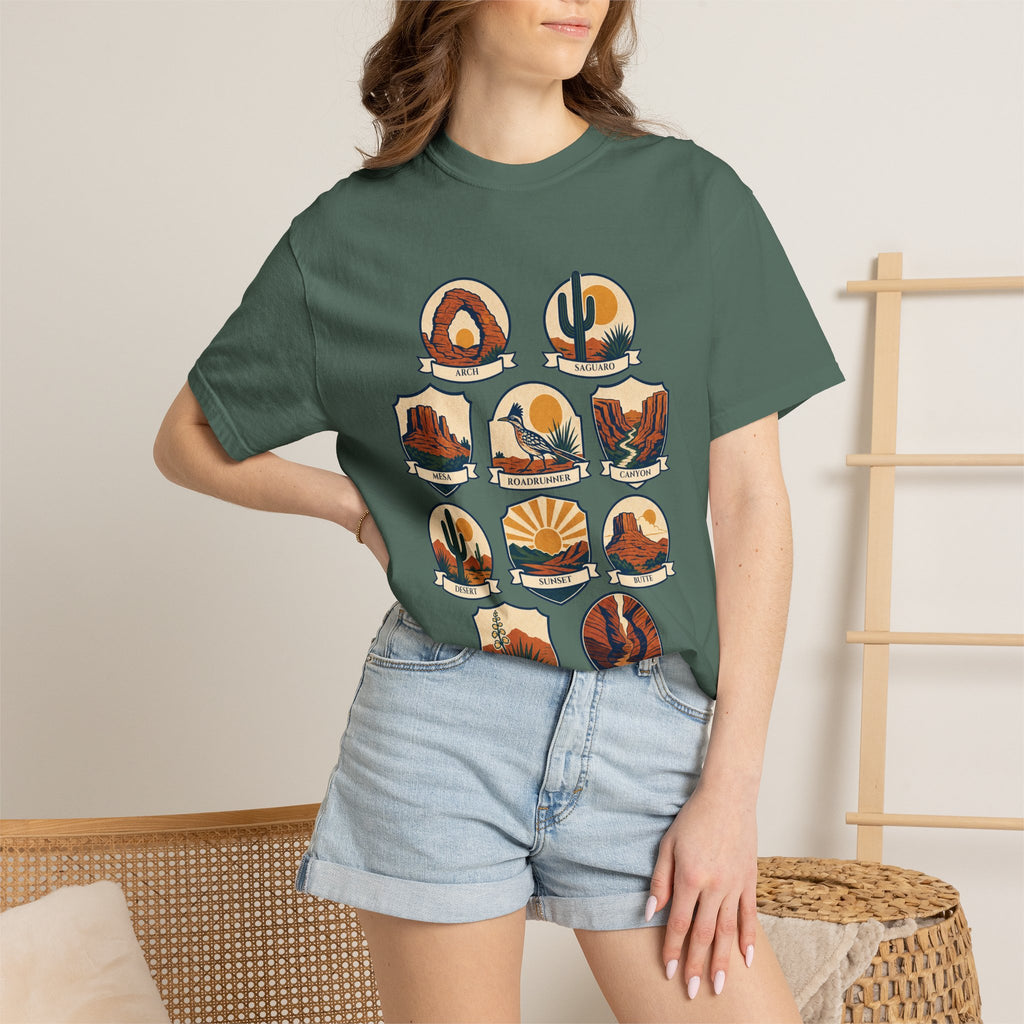 Southwest National Parks Shirt, Desert Badge Tee, Arizona Utah Hiking Gift, Retro Adventure Cactus Sweatshirt