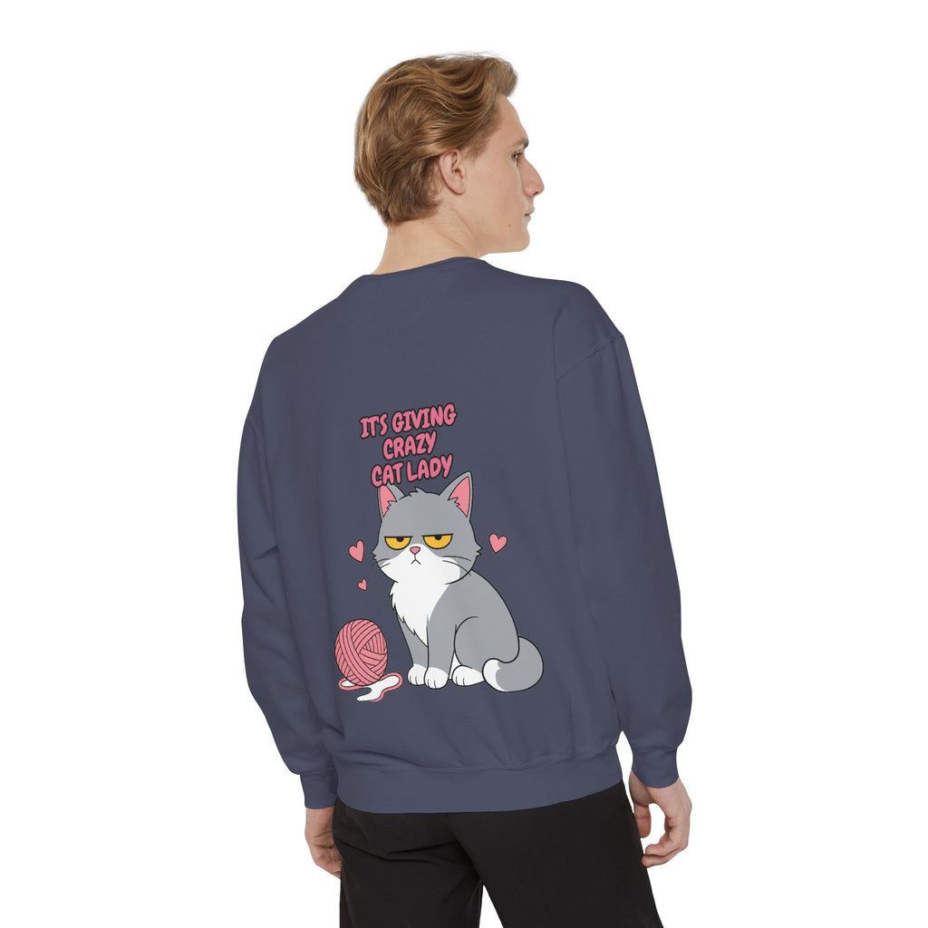 It's Giving Crazy Cat Lady Shirt, Grey Cat Mom Tee, Cat Lover Gift, Funny Cat Owner Sweatshirt