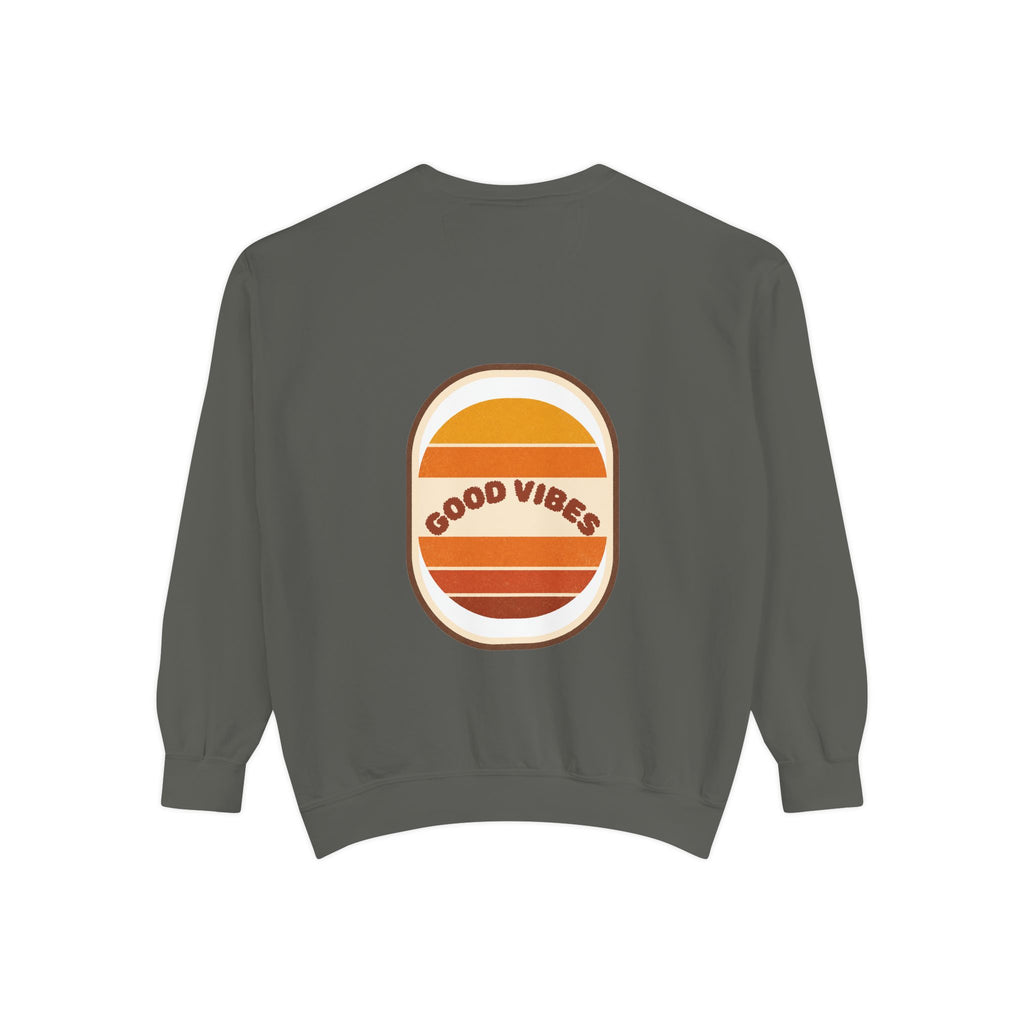 Good Vibes Retro Sunset Shirt, 70s Aesthetic Tee, Vintage Sunset Stripes Gift, Groovy Summer Sweatshirt