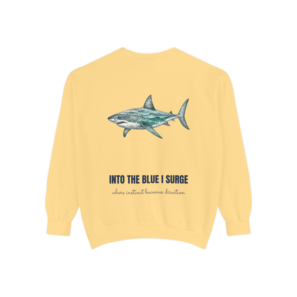 Into the Blue I Surge Shirt, Great White Shark Double Exposure Tee, Ocean Diver Sea Life Gift, Nautical Sweatshirt