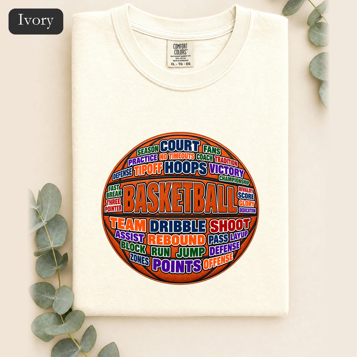 Basketball Word Art Shirt | Basketball Typography Tee