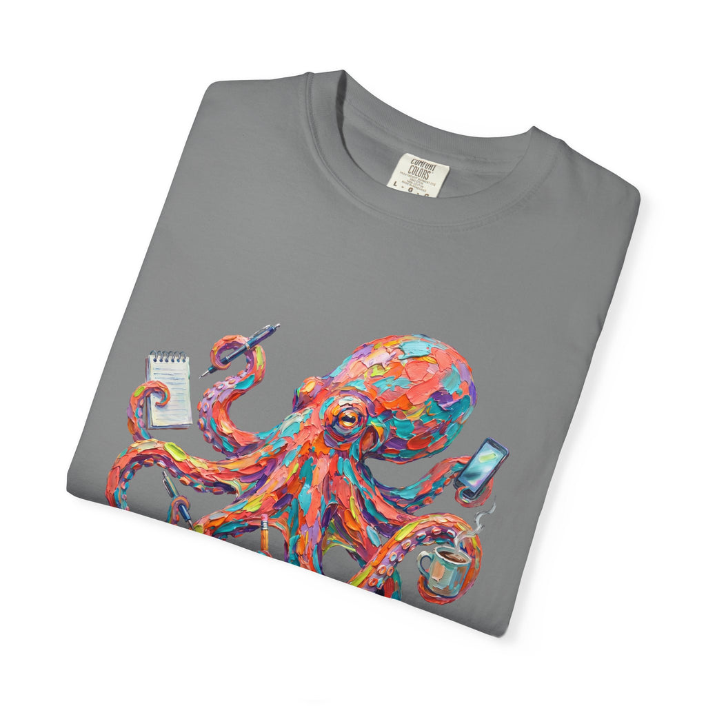 PhD in Multitasking Shirt, Funny Octopus Tee, Busy Mom Boss Gift, Painterly Ocean Humor Sweatshirt