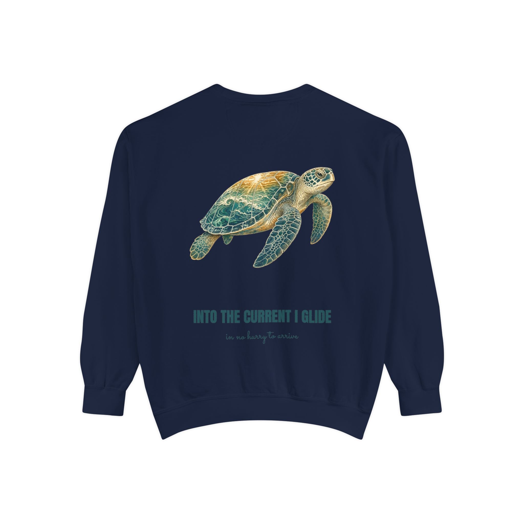 Into the Current I Glide Shirt, Sea Turtle Double Exposure Tee, Ocean Lover Marine Life Gift, Beach Nautical Sweatshirt