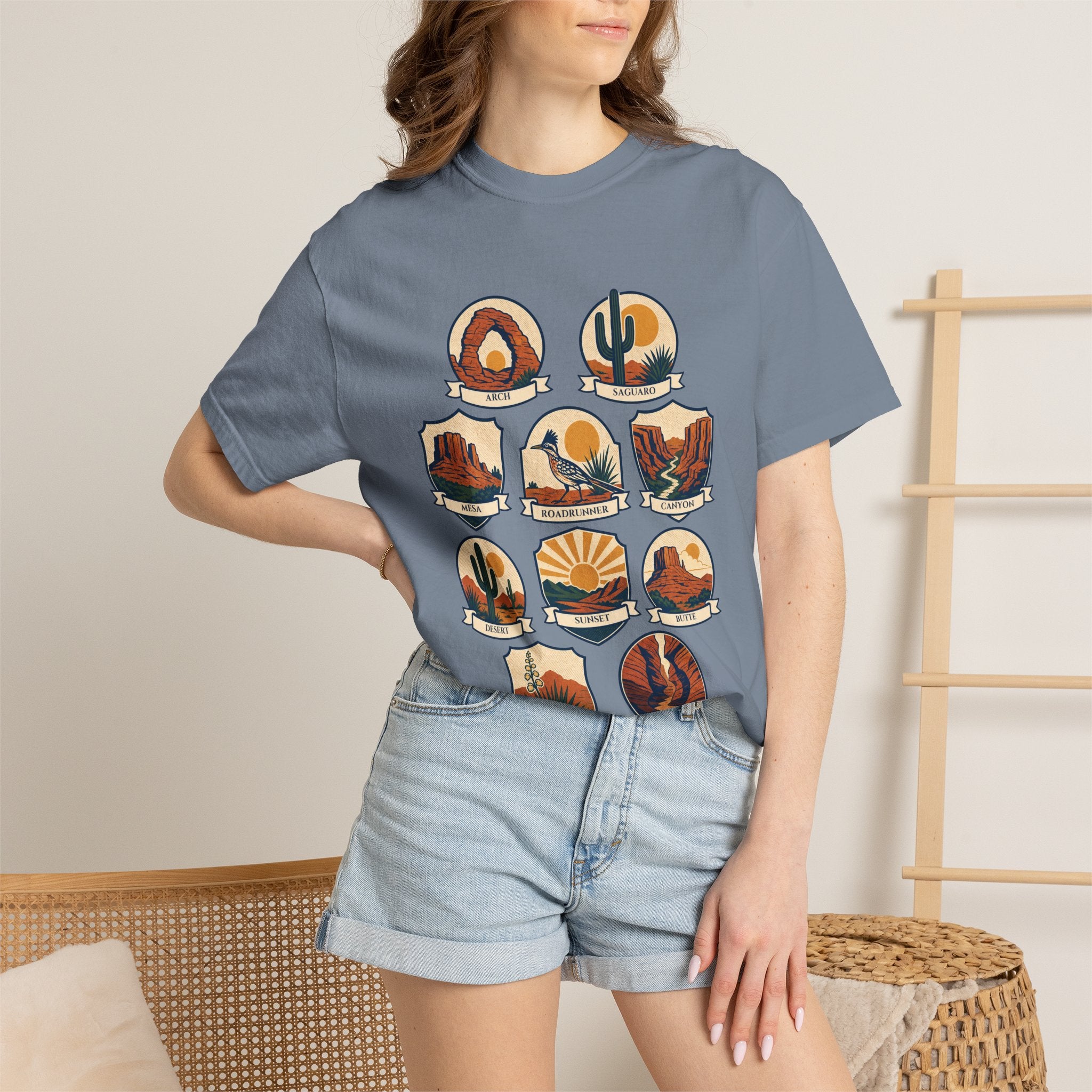 Southwest National Parks Shirt, Desert Badge Tee, Arizona Utah Hiking Gift, Retro Adventure Cactus Sweatshirt