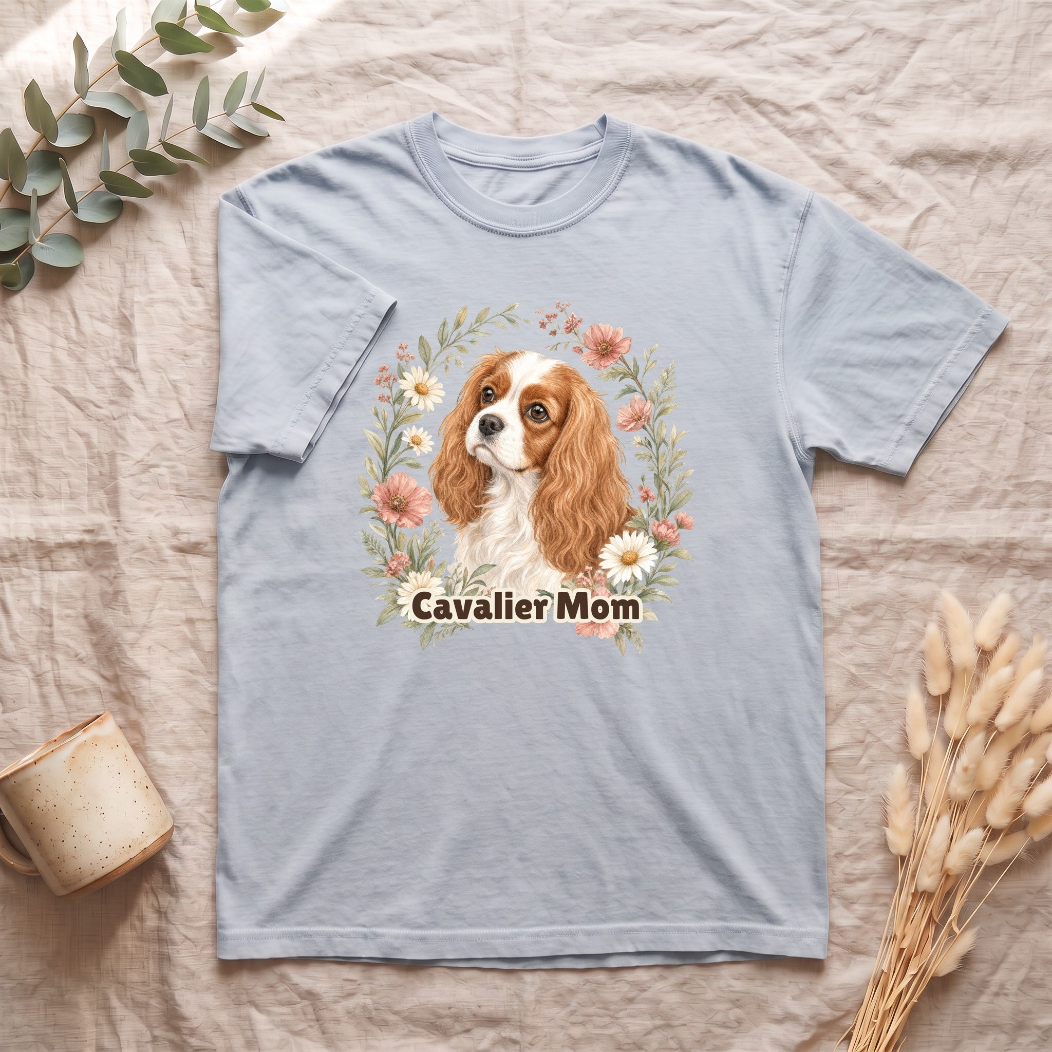 Cavalier Mom Shirt, Cavalier King Charles Spaniel Tee, Dog Mom Gift, Wildflower Dog Lover Sweatshirt