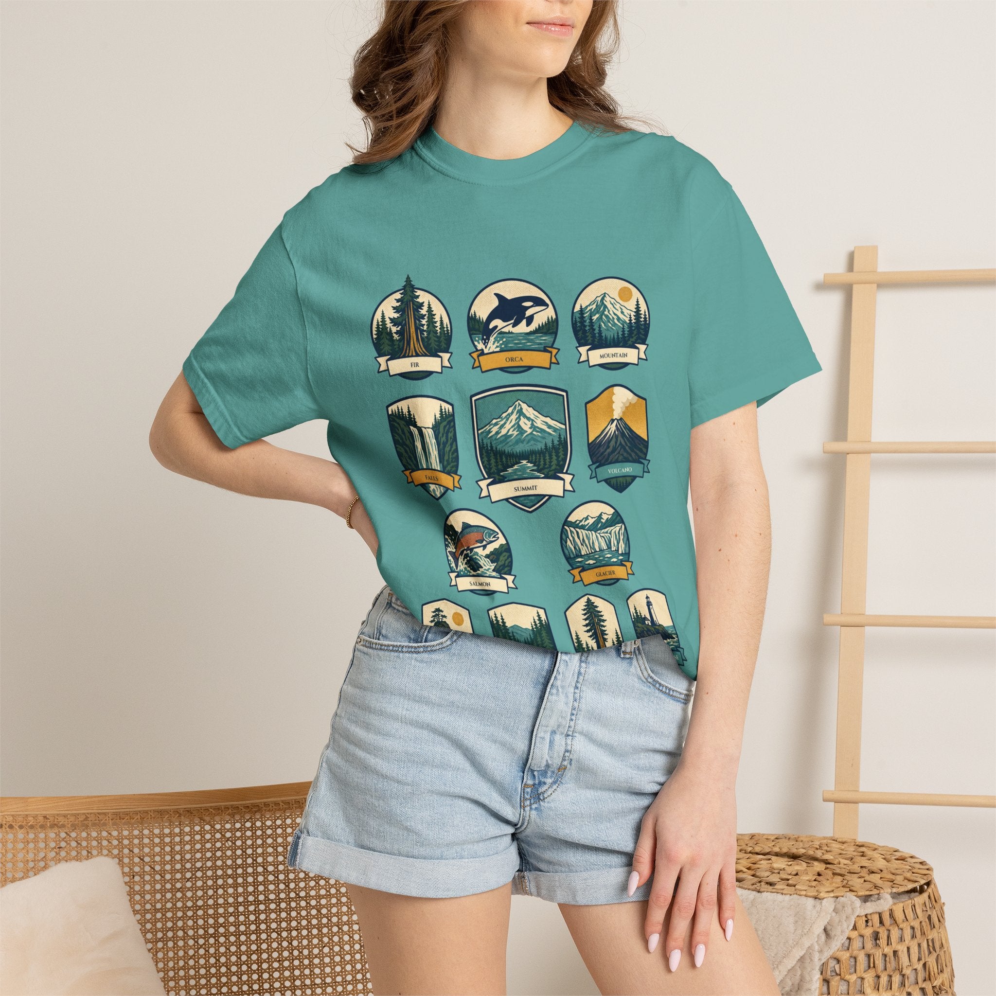 Pacific Northwest Shirt, PNW National Parks Badge Tee, Hiking Camping Gift, Retro Outdoor Adventure Sweatshirt