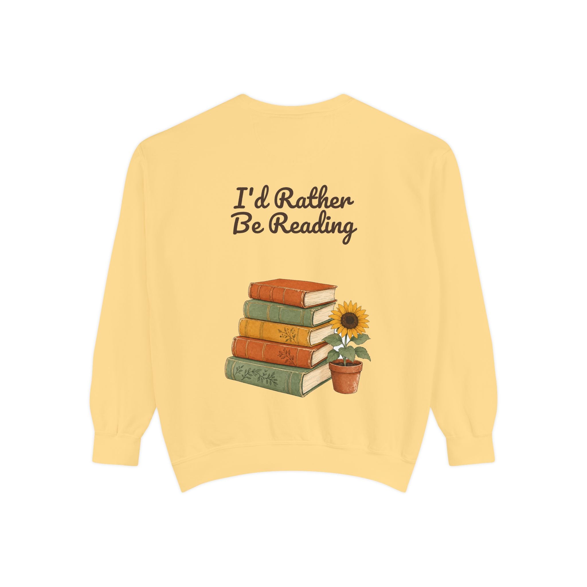 I'd Rather Be Reading Shirt, Book Lover Tee, Bookish Reader Gift, Cozy Sunflower Reading Sweatshirt