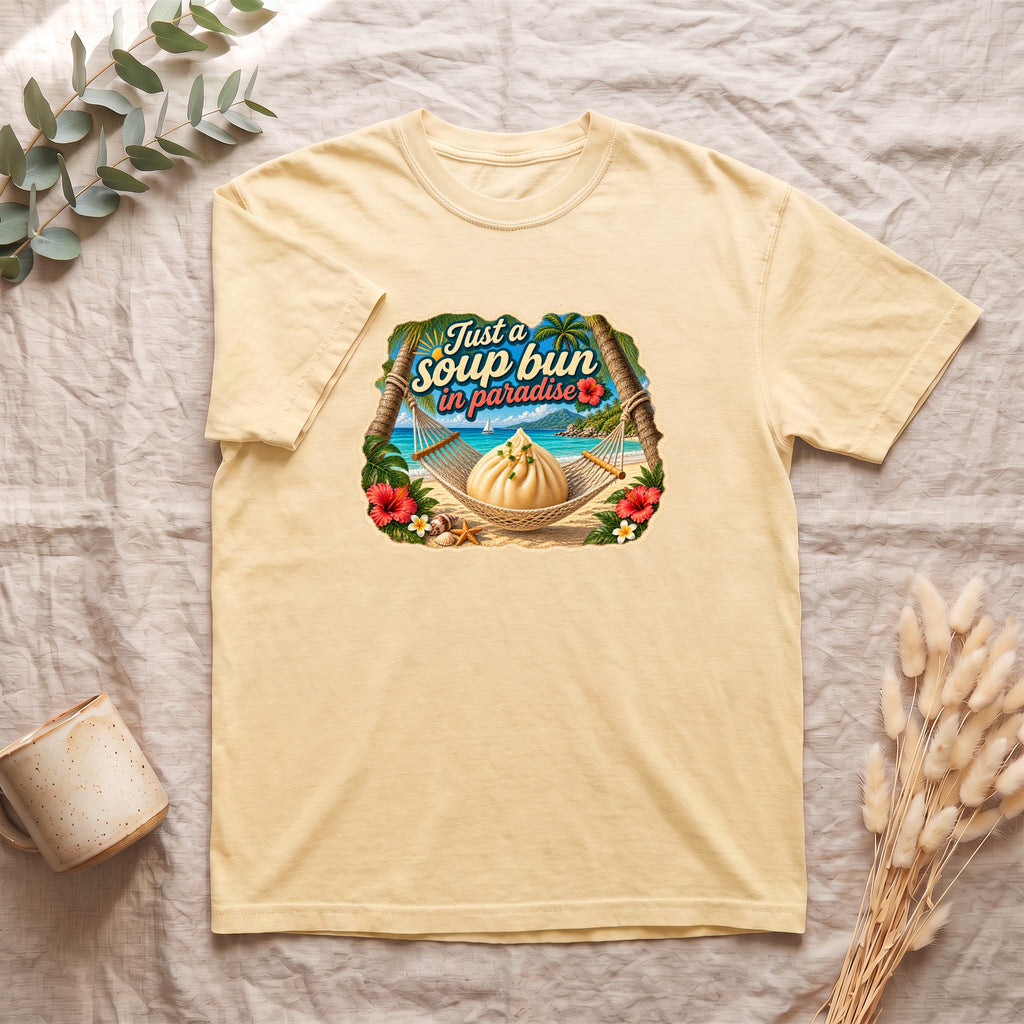 Just a Soup Bun in Paradise Shirt | Tropical Dumpling Graphic