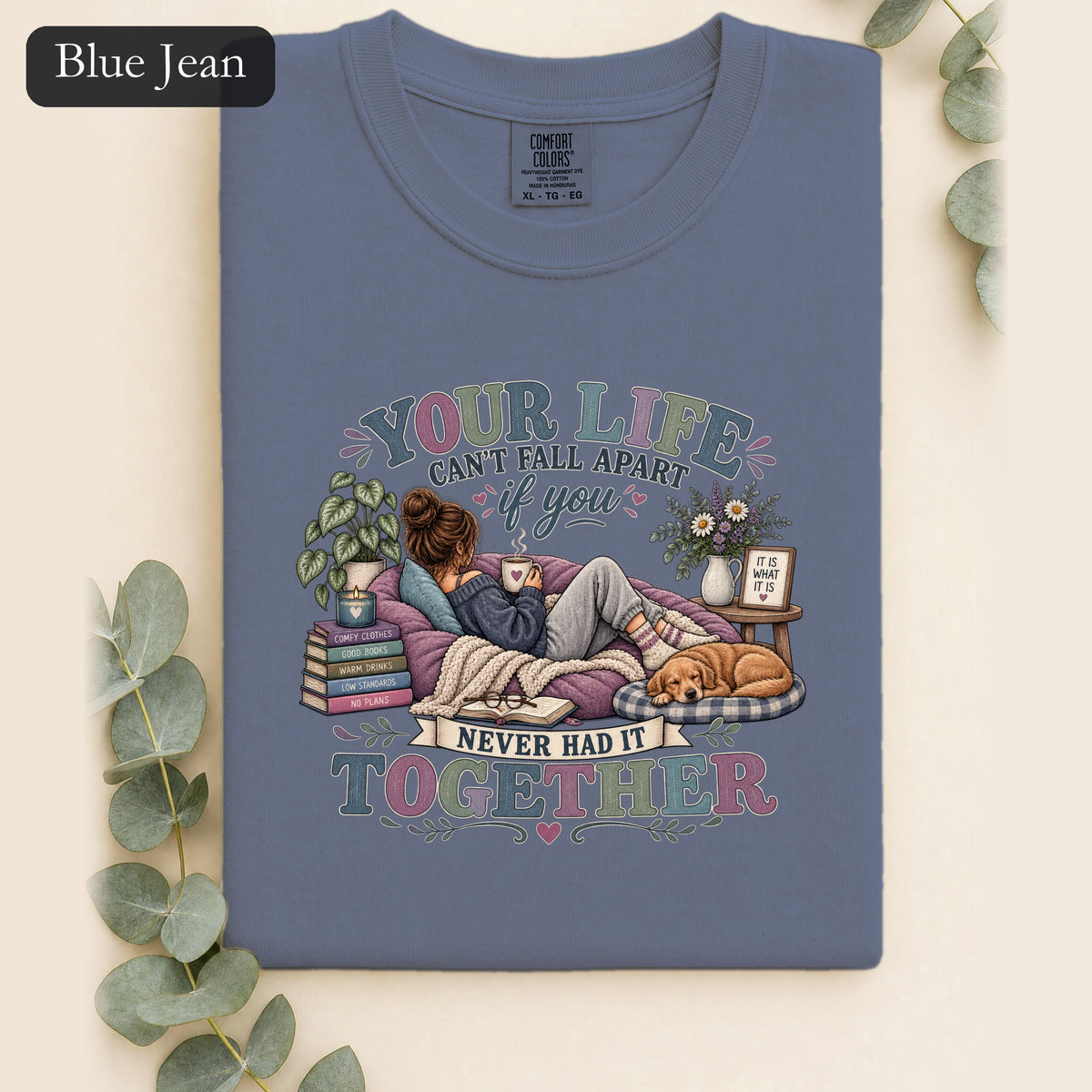 Your Life Your Cottagecore Aesthetic Shirt | Cozy Reading Dog Design
