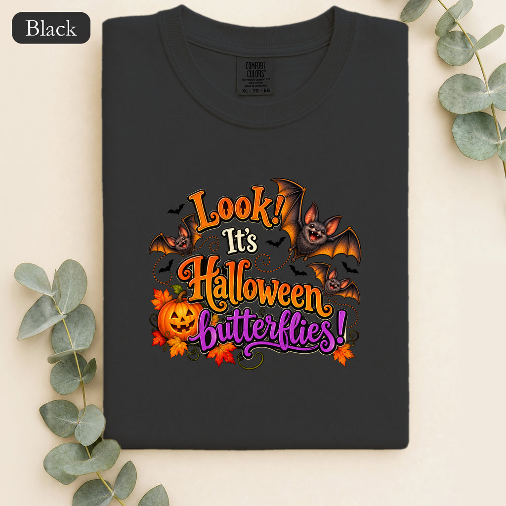 Look! It's Halloween Butterflies shirt | Halloween pumpkin bats design