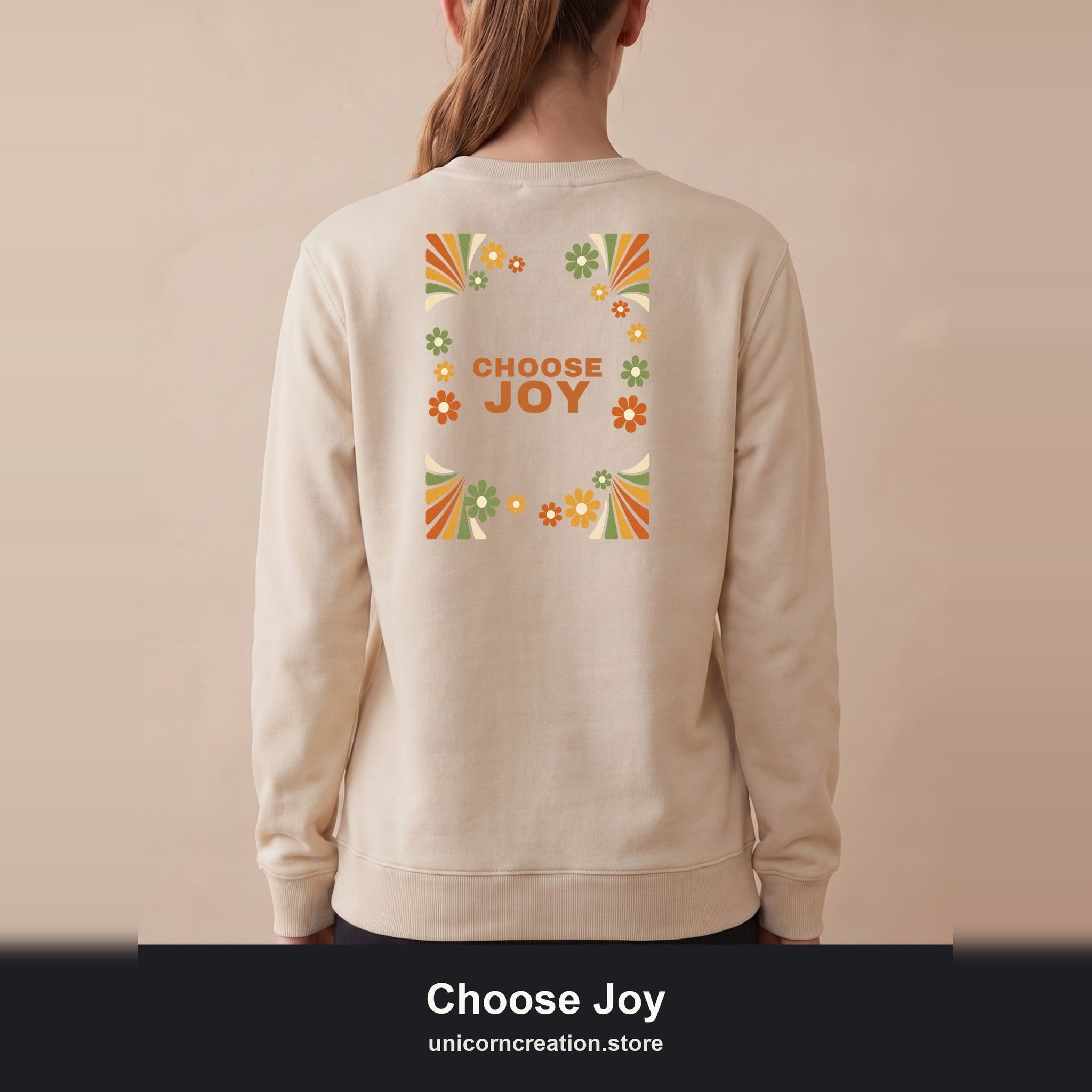 Choose Joy Shirt, Retro Groovy Tee, 70s Aesthetic Gift, Positive Affirmation Sweatshirt