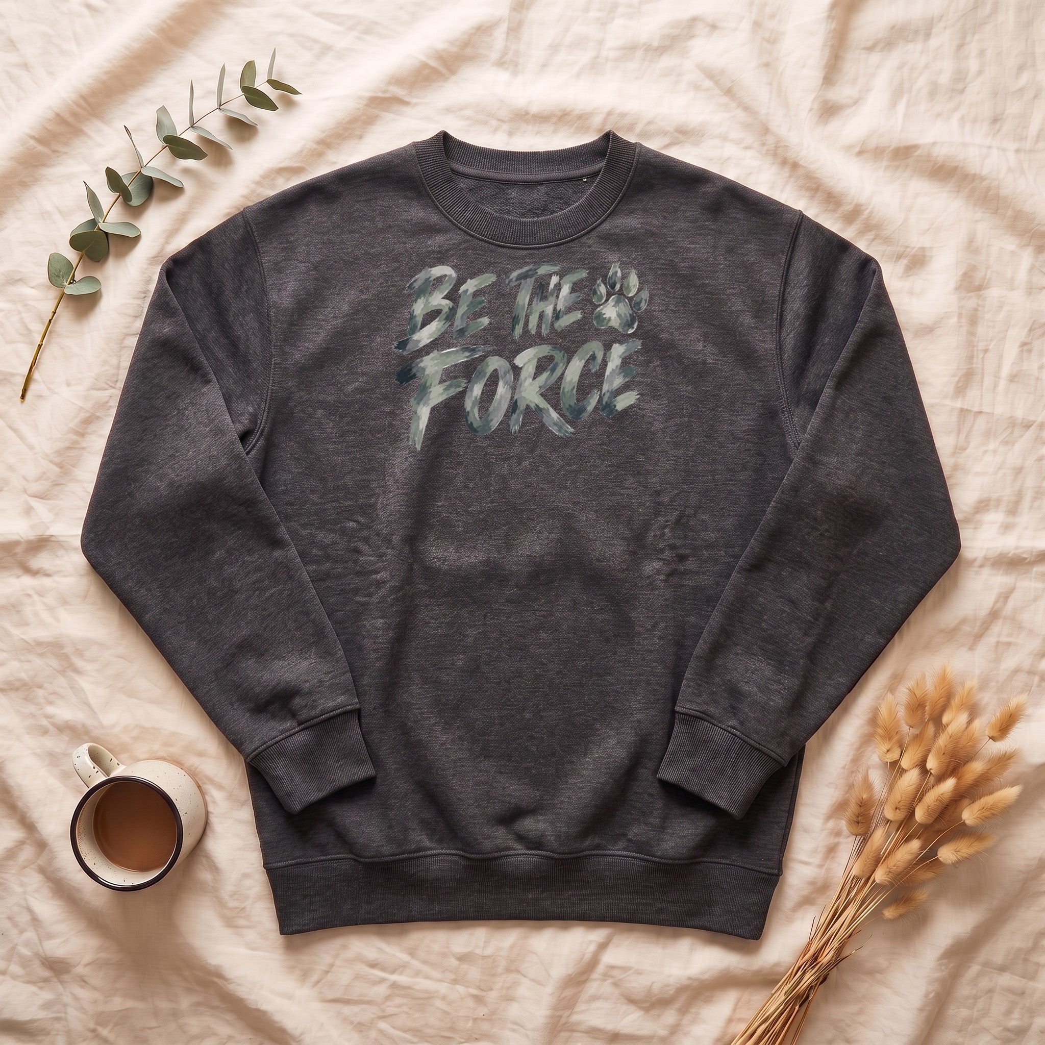 Be The Force Shirt, Camo Motivational Tee, Inspirational Encouragement Gift, Positive Vibes Paw Print Sweatshirt