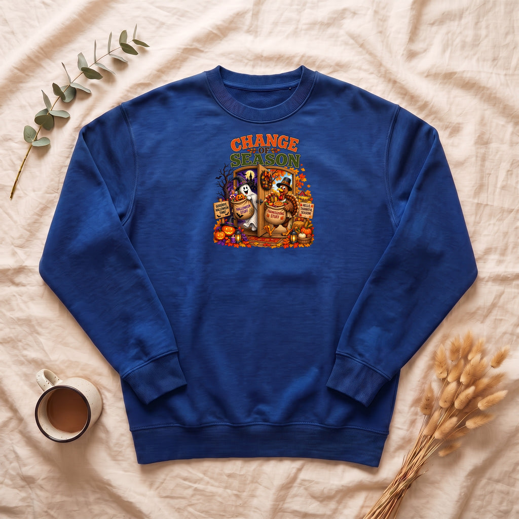 Change Season crewneck sweatshirt | Halloween autumn pumpkins spooky tombstones