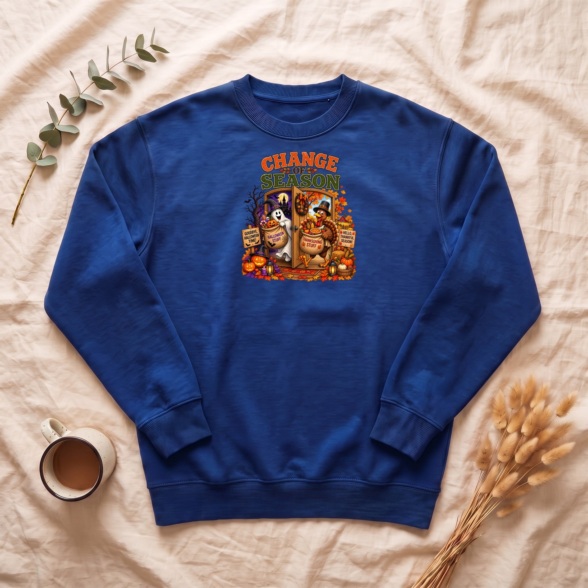 Change Season crewneck sweatshirt | Halloween autumn pumpkins spooky tombstones