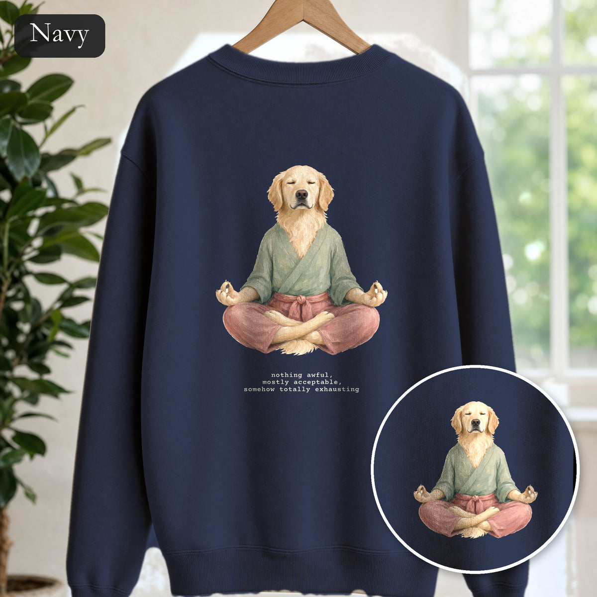 Yoga Dog Shirt, Namaste Zen Dog Tee, Funny Meditation Dog Mom Gift, Painterly Dog Lover Sweatshirt