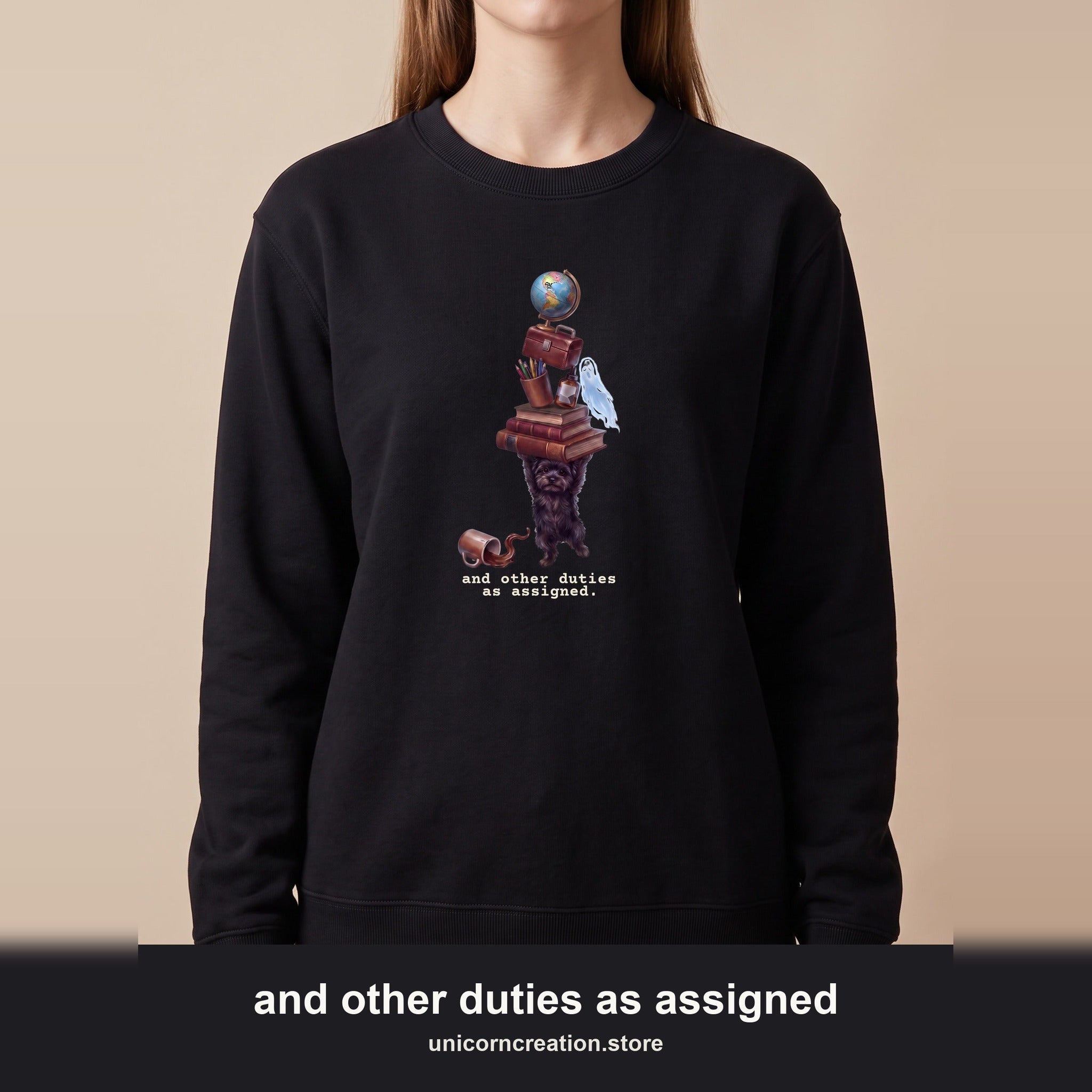 And Other Duties As Assigned Sweatshirt, Funny Paraprofessional Crewneck, School Staff Dog Sweatshirt, Teacher and Teacher Aide Gift