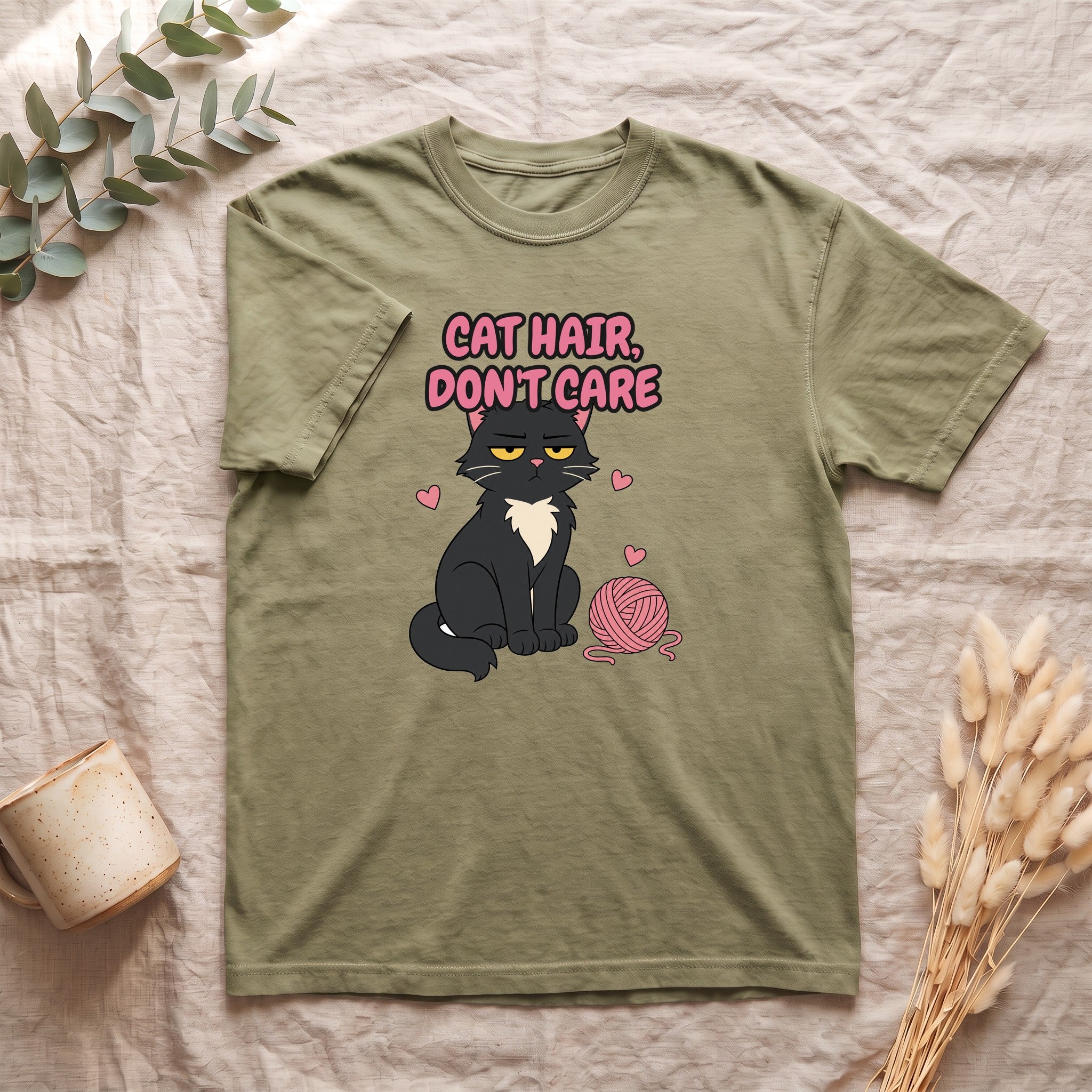 Cat Hair Don't Care Shirt, Funny Cat Mom Tee, Cat Lover Gift, Cat Owner Sweatshirt