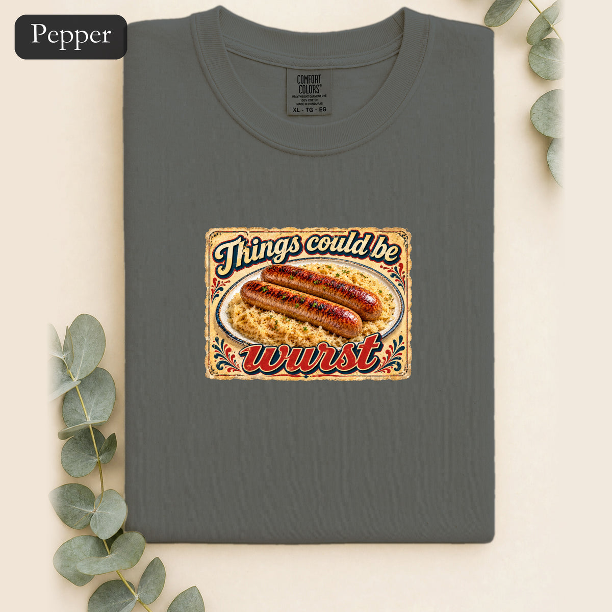 Things Could Be Wurst bratwurst illustration Shirt | vintage diner graphic