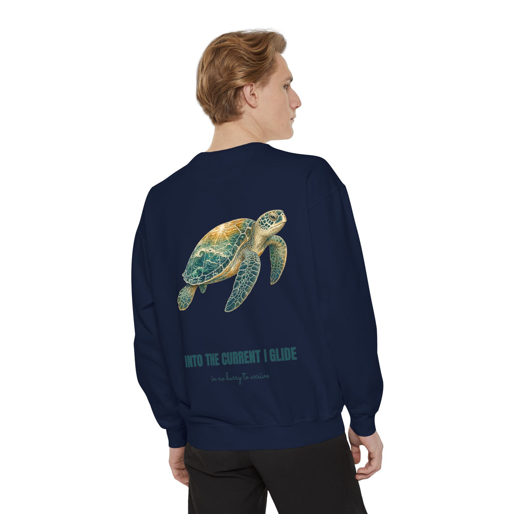 Into the Current I Glide Shirt, Sea Turtle Double Exposure Tee, Ocean Lover Marine Life Gift, Beach Nautical Sweatshirt