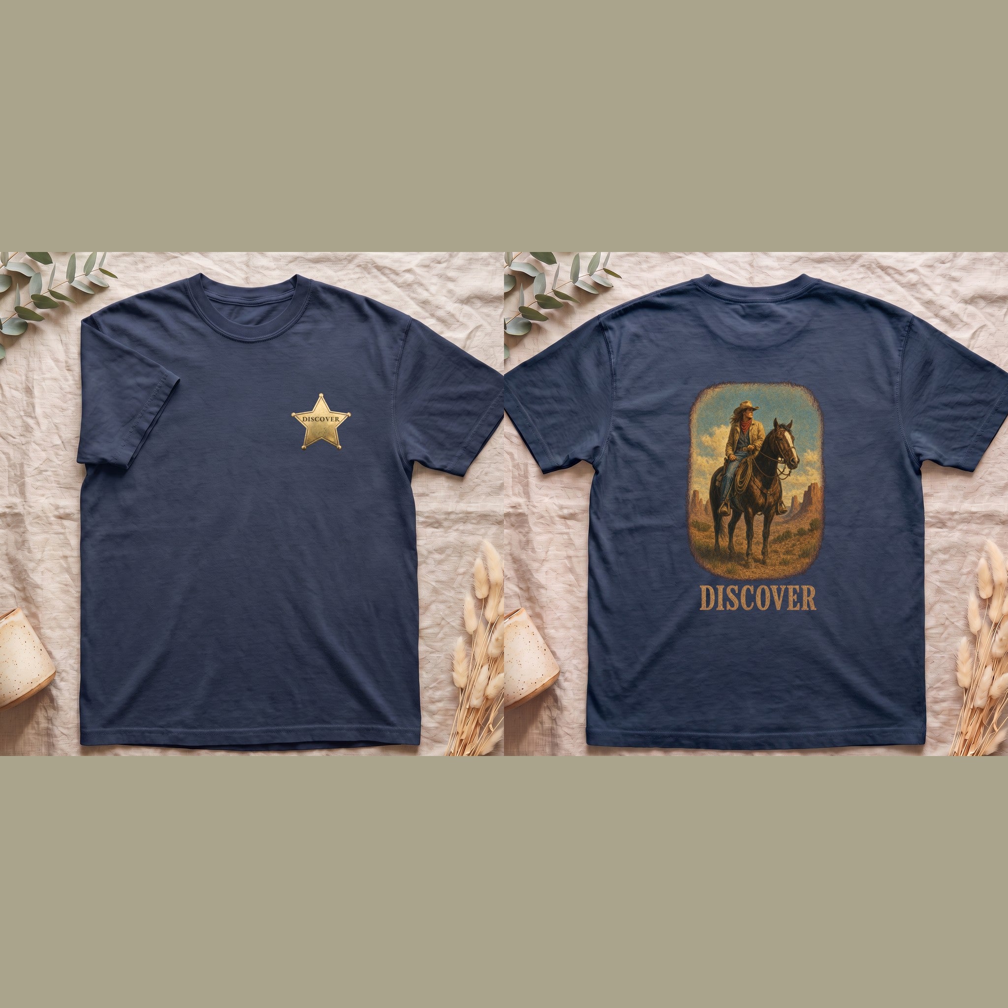 Discover Cowgirl Shirt, Vintage Western Horse Tee, Desert Rodeo Tee, Sheriff Star Cowgirl Gift