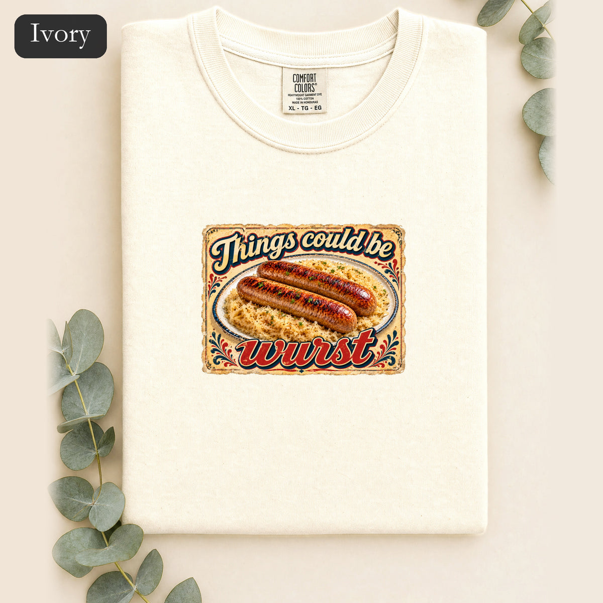 Things Could Be Wurst bratwurst illustration Shirt | vintage diner graphic