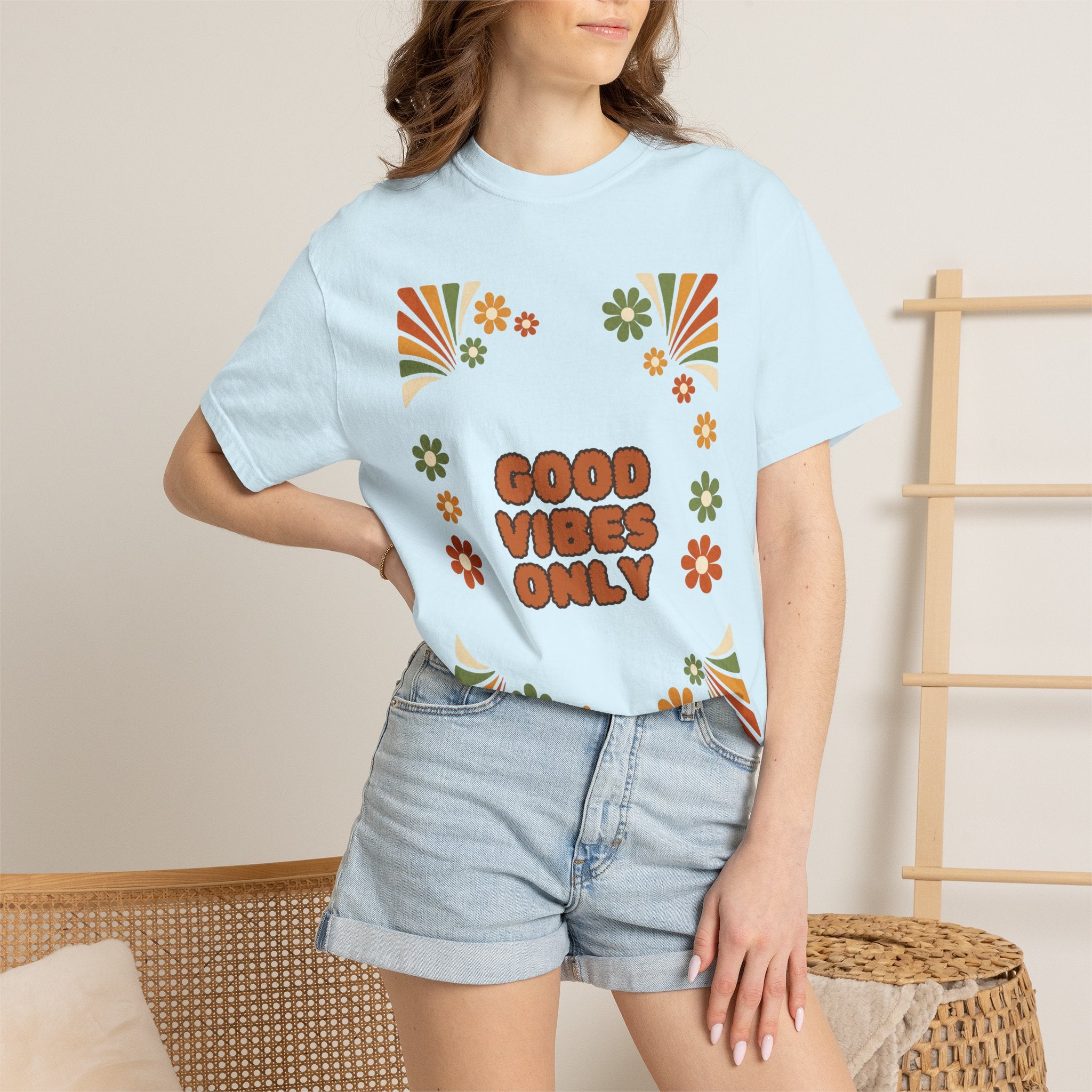 Good Vibes Only Shirt, Retro Groovy Tee, 70s Aesthetic Gift, Positive Affirmation Sweatshirt