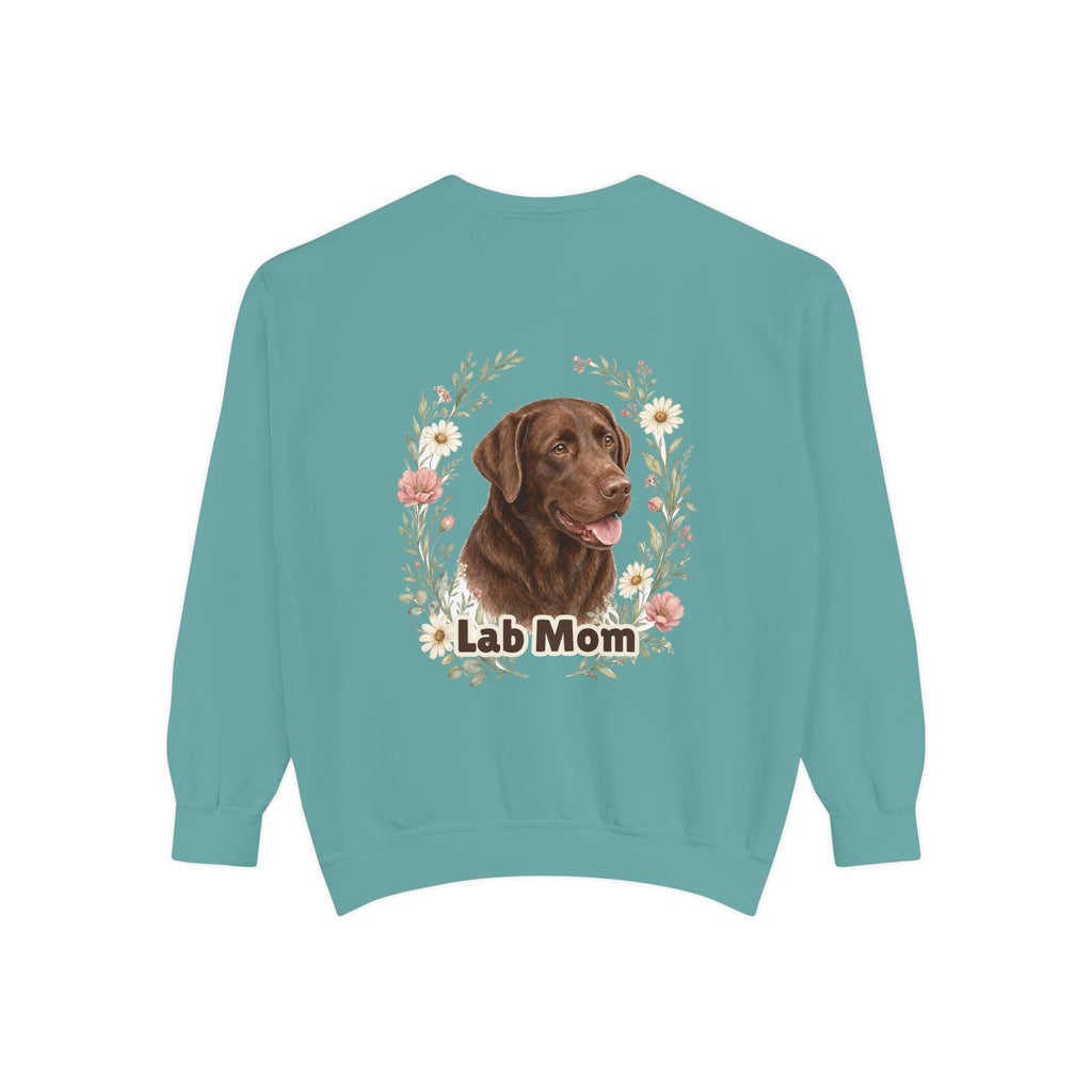 Chocolate Lab Mom Shirt, Labrador Mom Tee, Dog Mom Gift, Wildflower Dog Lover Sweatshirt, Cute Dog Owner Gift