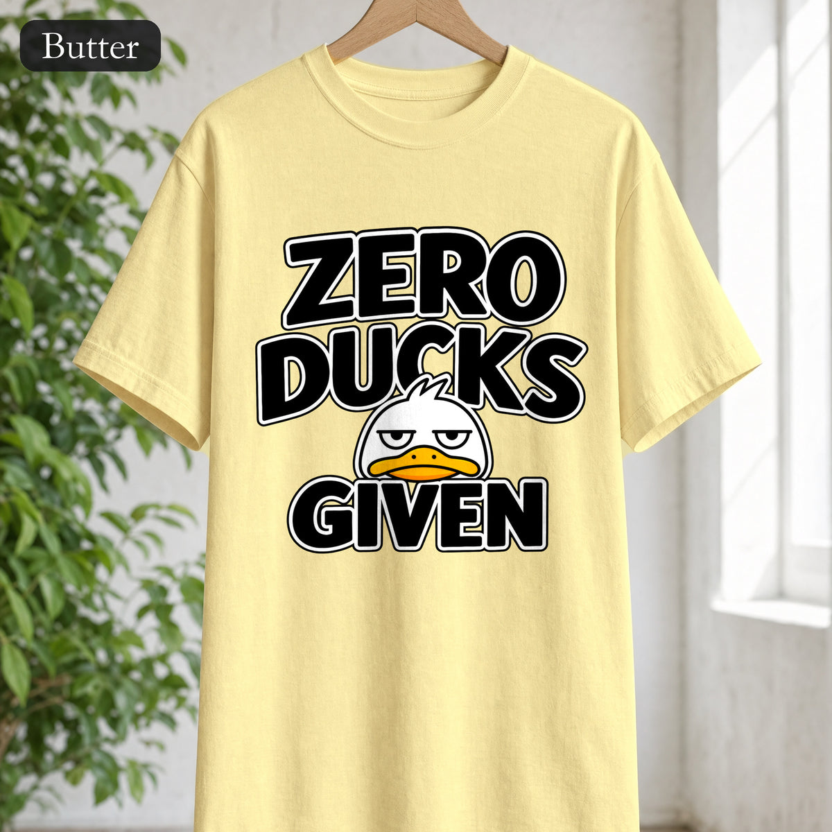 Zero Ducks Given shirt | Funny duck illustration, sarcastic slogan