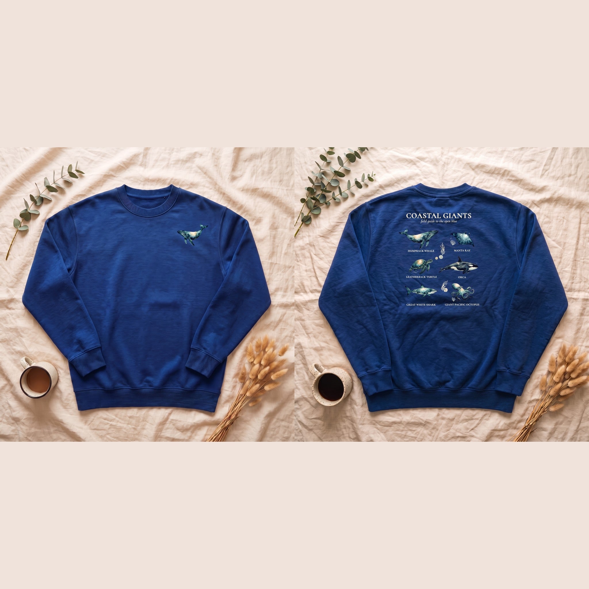 Coastal Giants Ocean Field Guide Shirt, Whale Manta Sea Turtle Tee, Marine Life Ocean Lover Gift, Nautical Sweatshirt
