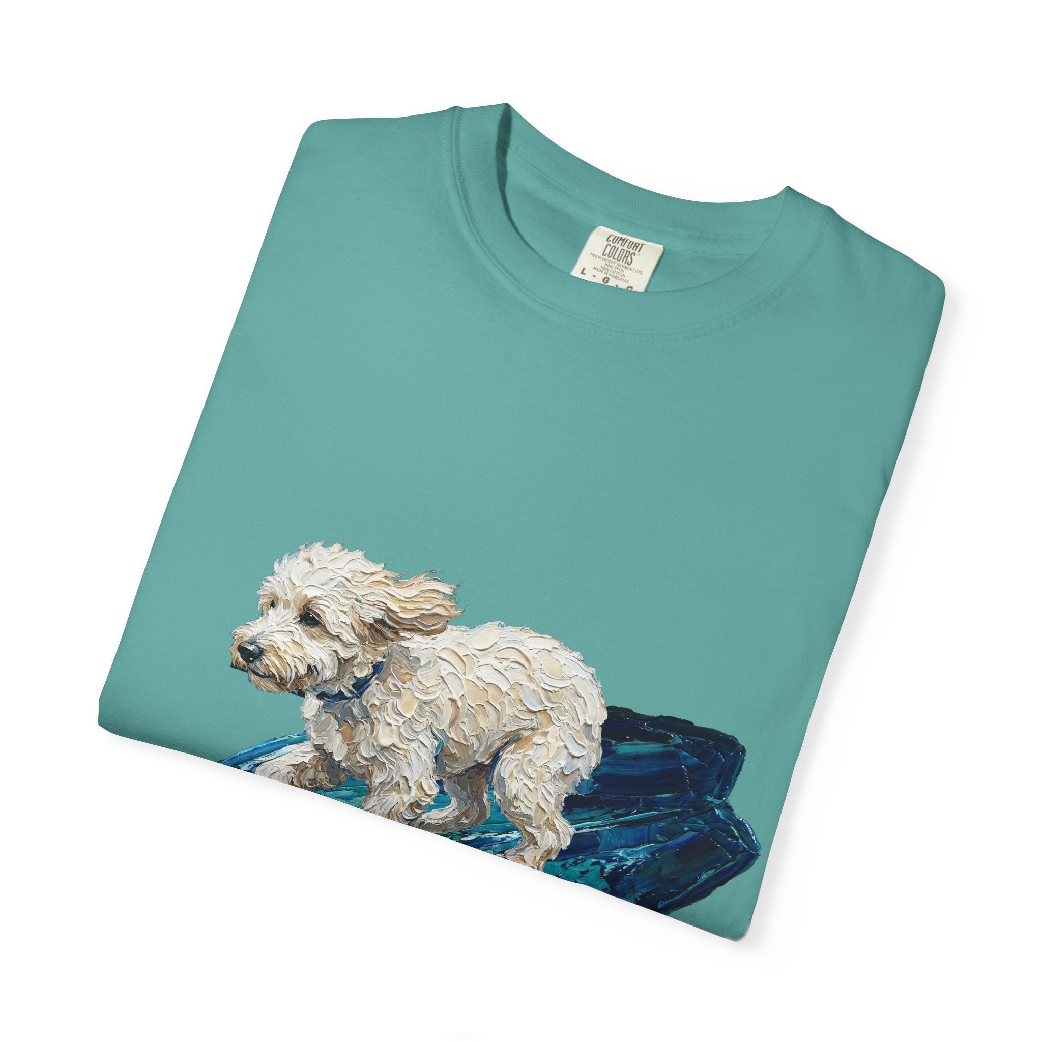 Surfing Dog Shirt, Painterly Surf Dog Tee, Beach Coastal Dog Lover Gift, Summer Ocean Dog Mom Sweatshirt