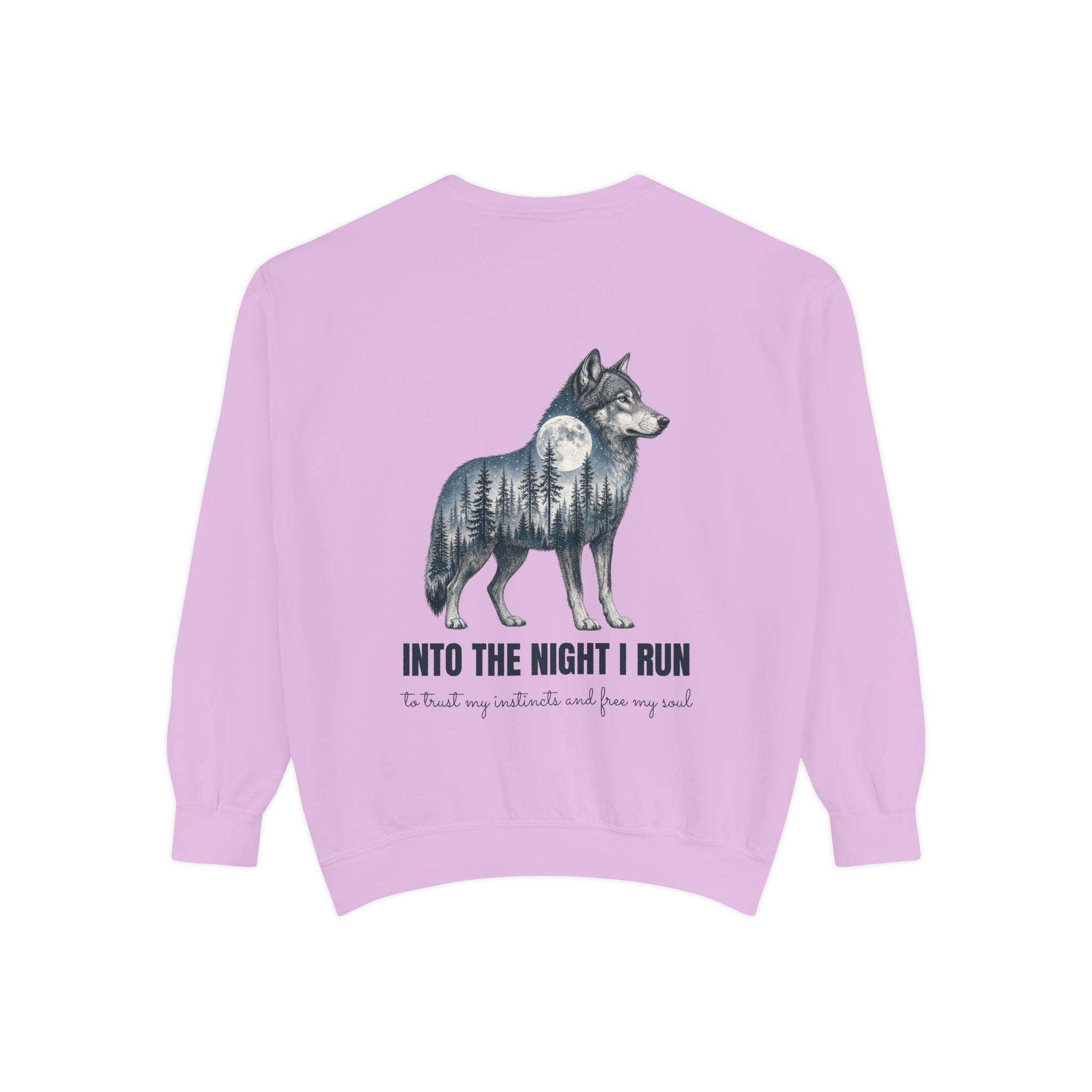Into the Night I Run Shirt, Wolf Double Exposure Tee, Moonlit Forest Wild Spirit Gift, Woodland Nature Sweatshirt