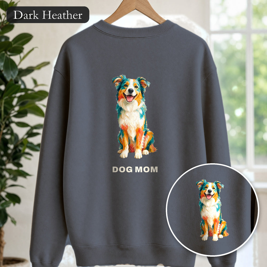 Dog Mom Shirt, Vibrant Painterly Dog Tee, Bold Dog Lover Gift, Colorful Dog Owner Sweatshirt