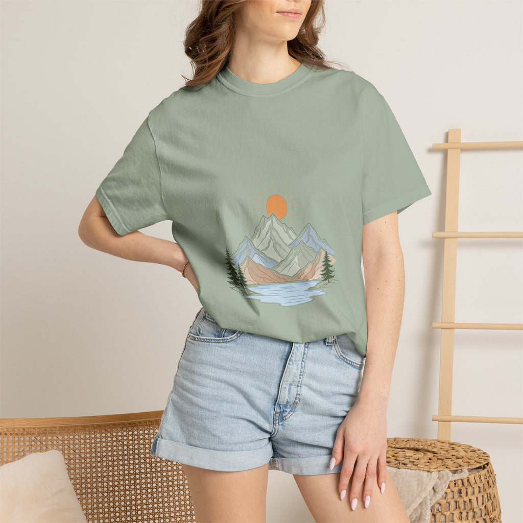 Minimalist Mountain Shirt, Wander Line Art Tee, Nature Hiking Adventure Gift, Modern Outdoor Sweatshirt
