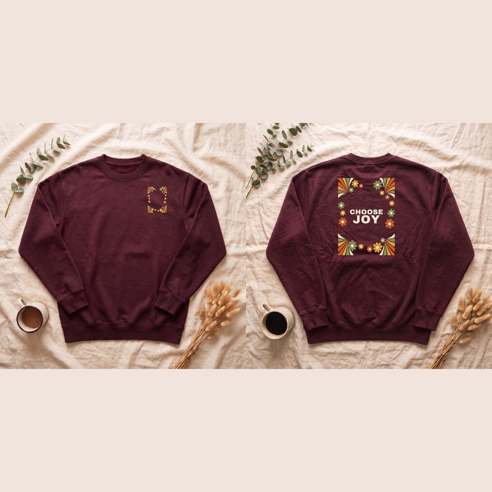 Choose Joy Shirt, Retro Groovy Tee, 70s Aesthetic Gift, Positive Affirmation Sweatshirt