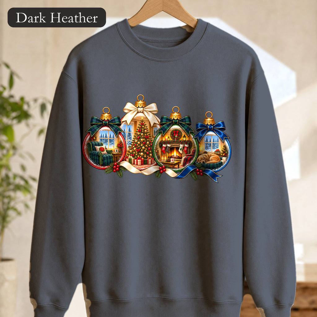 Christmas Ornament Scene Sweatshirt | Holiday Bauble Crewneck