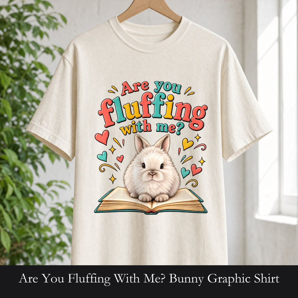 Are You Fluffing With Me? Bunny Graphic Shirt | Cute Rabbit Illustration