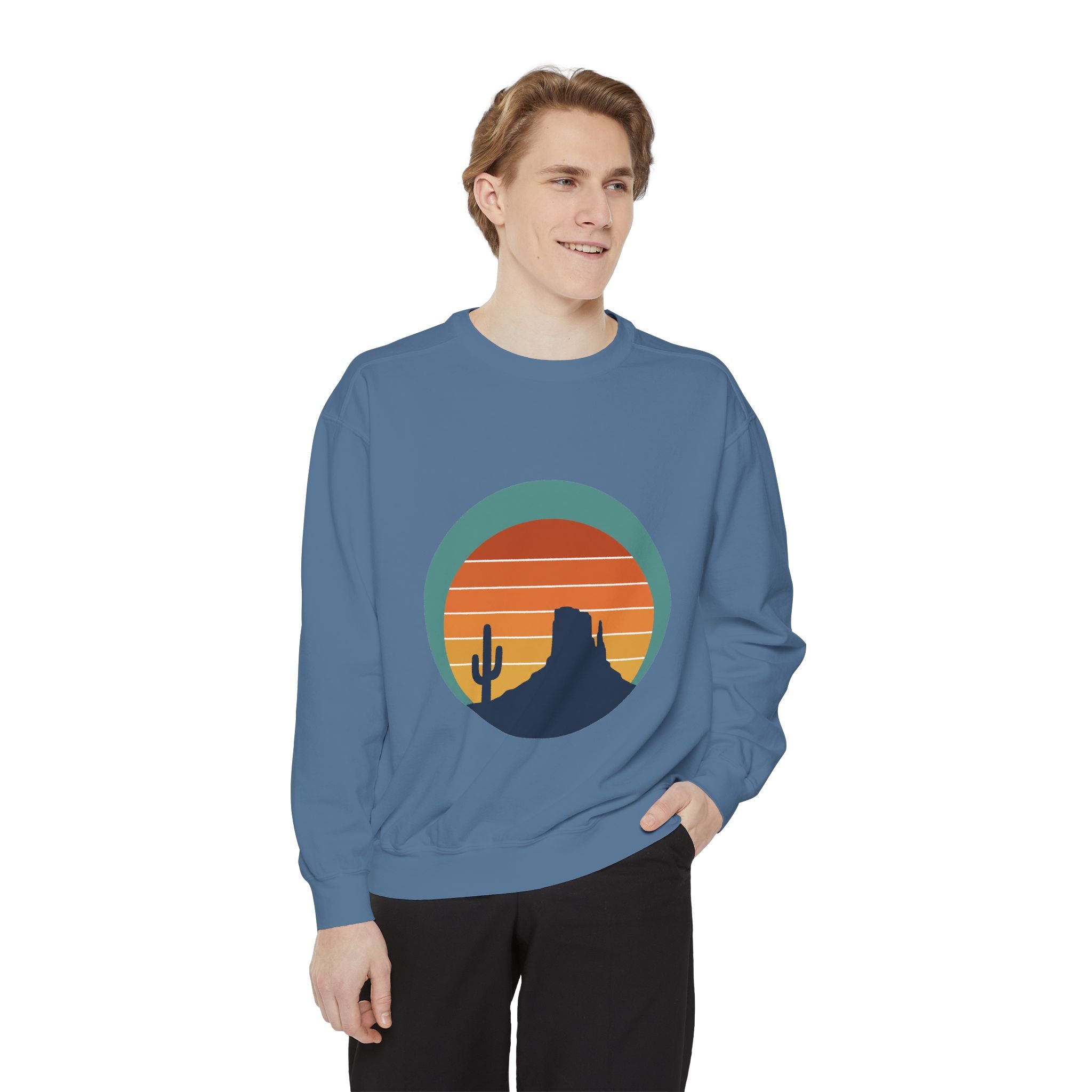 Retro Sunset Desert Shirt, Vintage Cactus Tee, Southwest Nature Gift, 70s Landscape Sweatshirt
