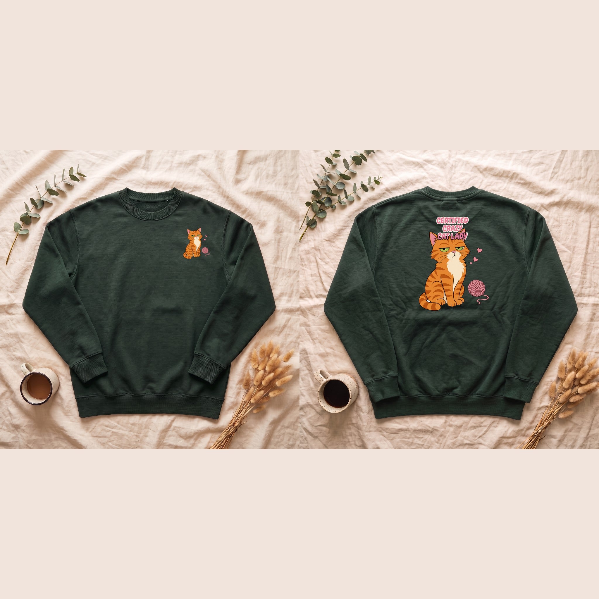 Certified Crazy Cat Lady Shirt, Orange Cat Mom Tee, Ginger Cat Lover Gift, Funny Cat Owner Sweatshirt