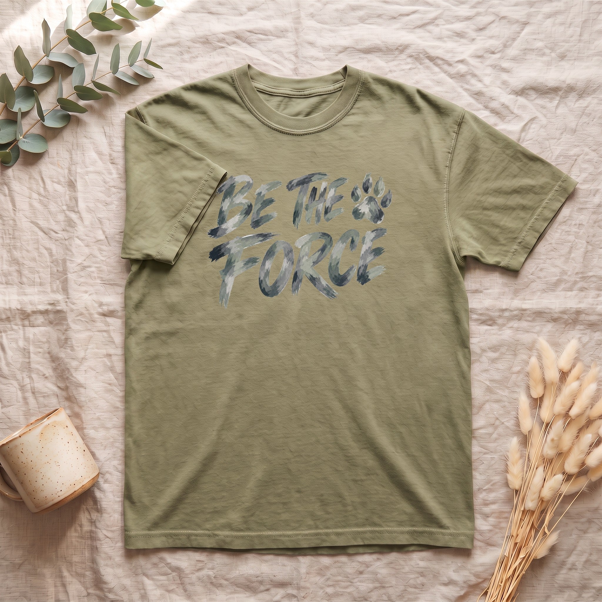Be The Force Shirt, Camo Motivational Tee, Inspirational Encouragement Gift, Positive Vibes Paw Print Sweatshirt
