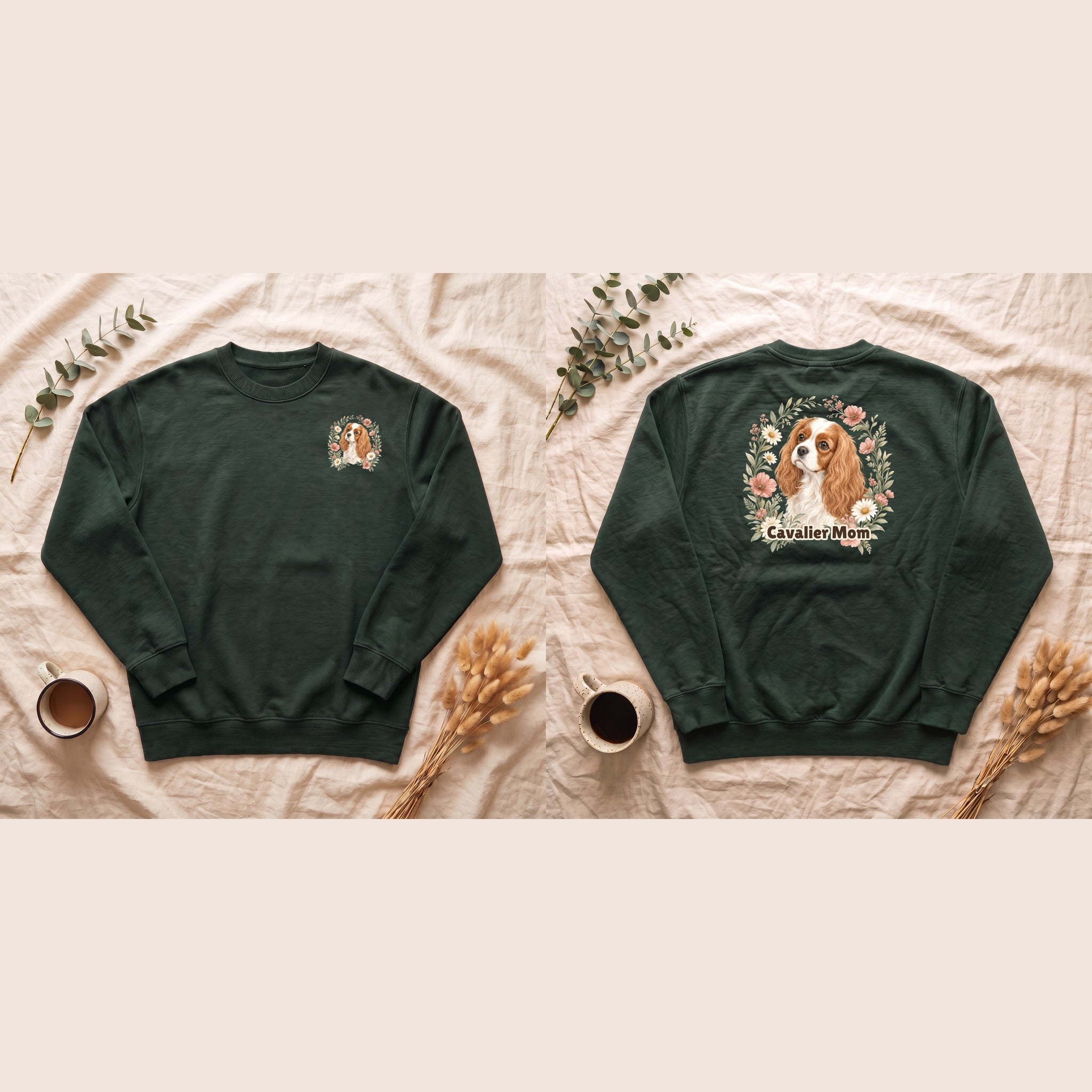Cavalier Mom Shirt, Cavalier King Charles Spaniel Tee, Dog Mom Gift, Wildflower Dog Lover Sweatshirt